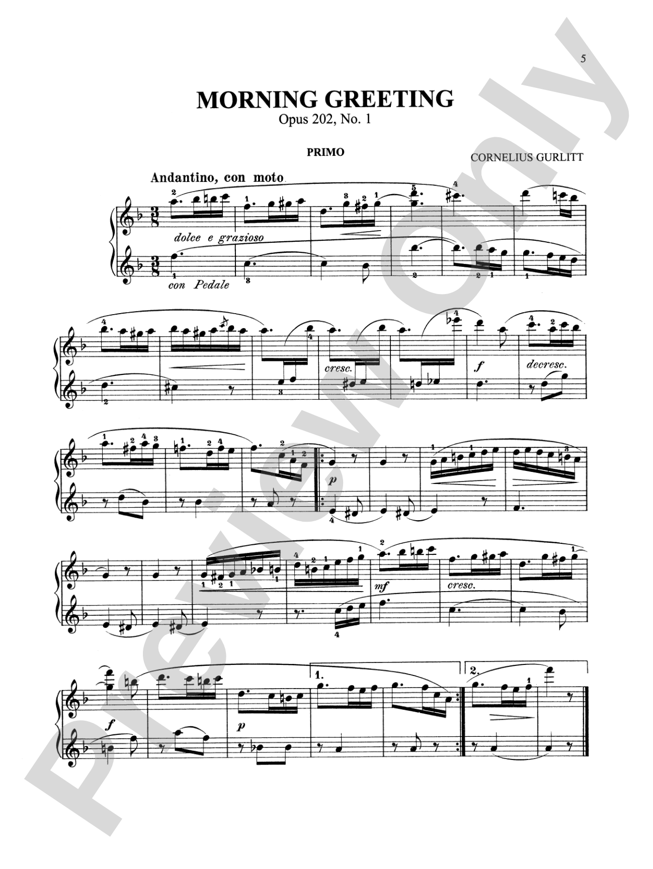 Gurlitt: Stray Leaves, Op. 202: Piano Duet (1 Piano, 4 Hands) Book
