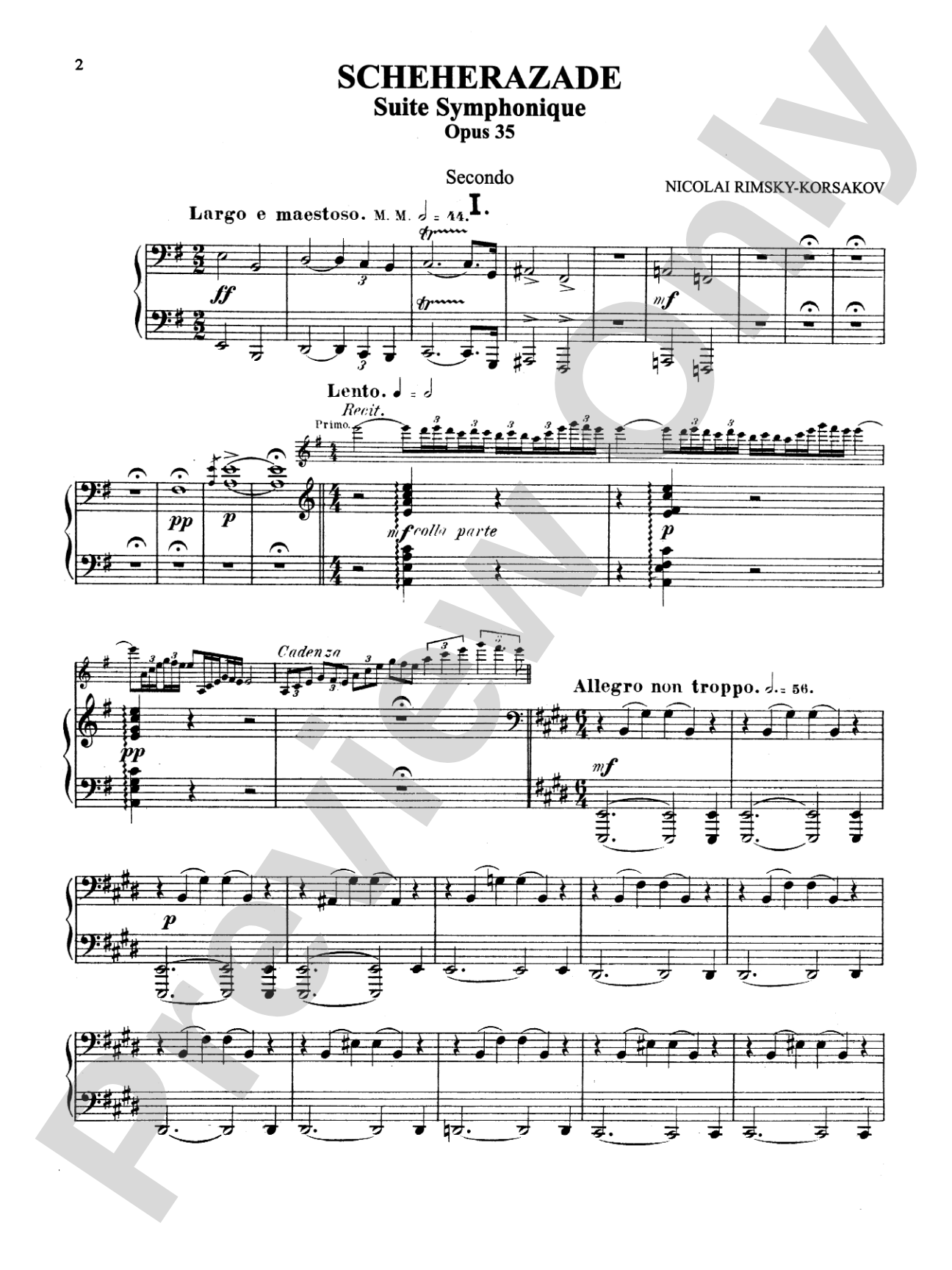 Rimsky-Korsakov: Scheherazade (Suite Symphonique, Op. 35): Piano Duet (1 Piano, 4 Hands) Book