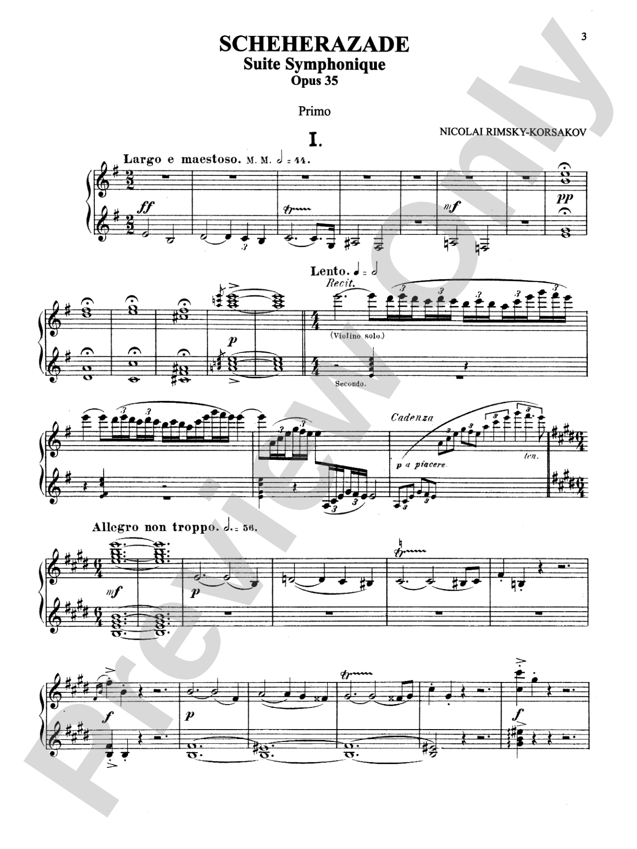 Rimsky-Korsakov: Scheherazade (Suite Symphonique, Op. 35): Piano Duet (1 Piano, 4 Hands) Book