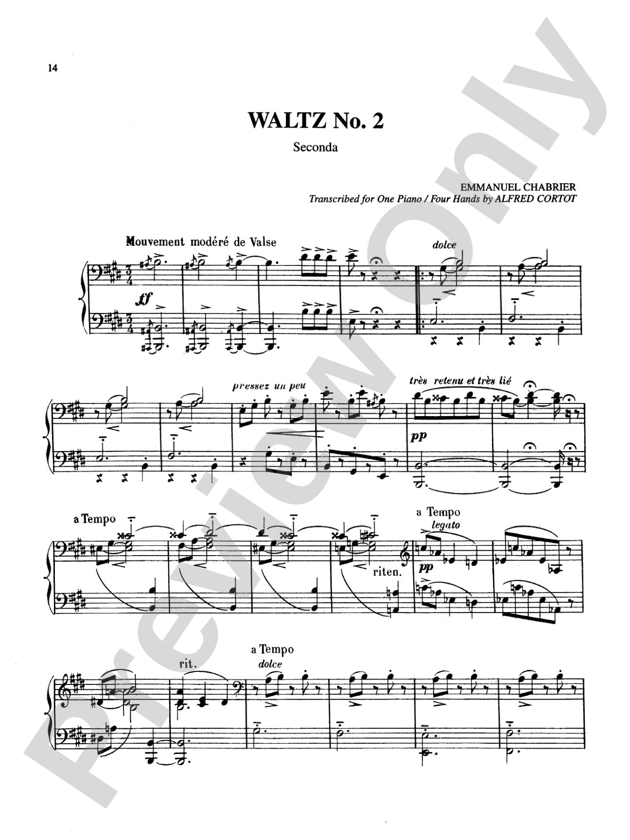 Chabrier: Three Romantic Waltzes