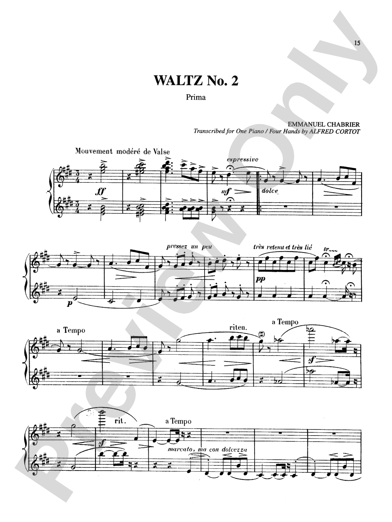 Chabrier: Three Romantic Waltzes