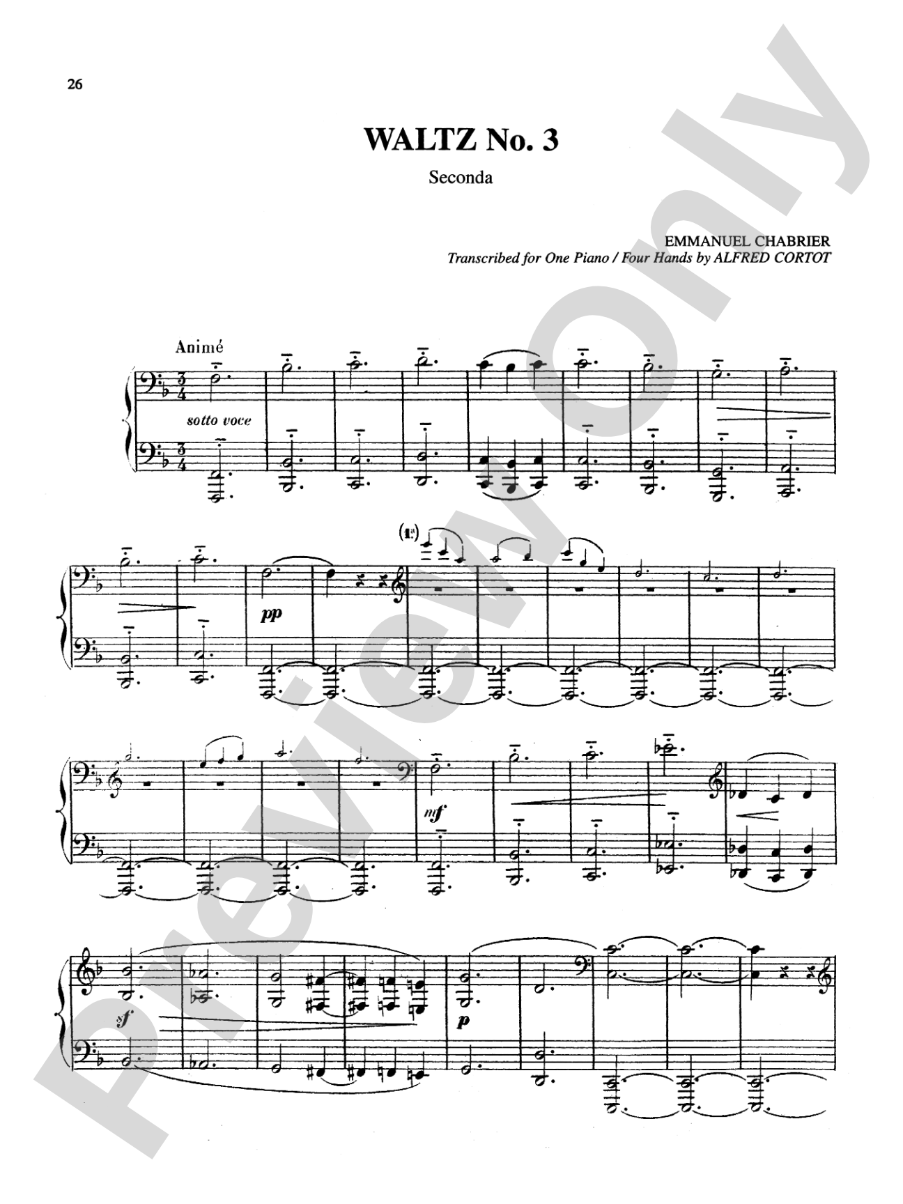 Chabrier: Three Romantic Waltzes