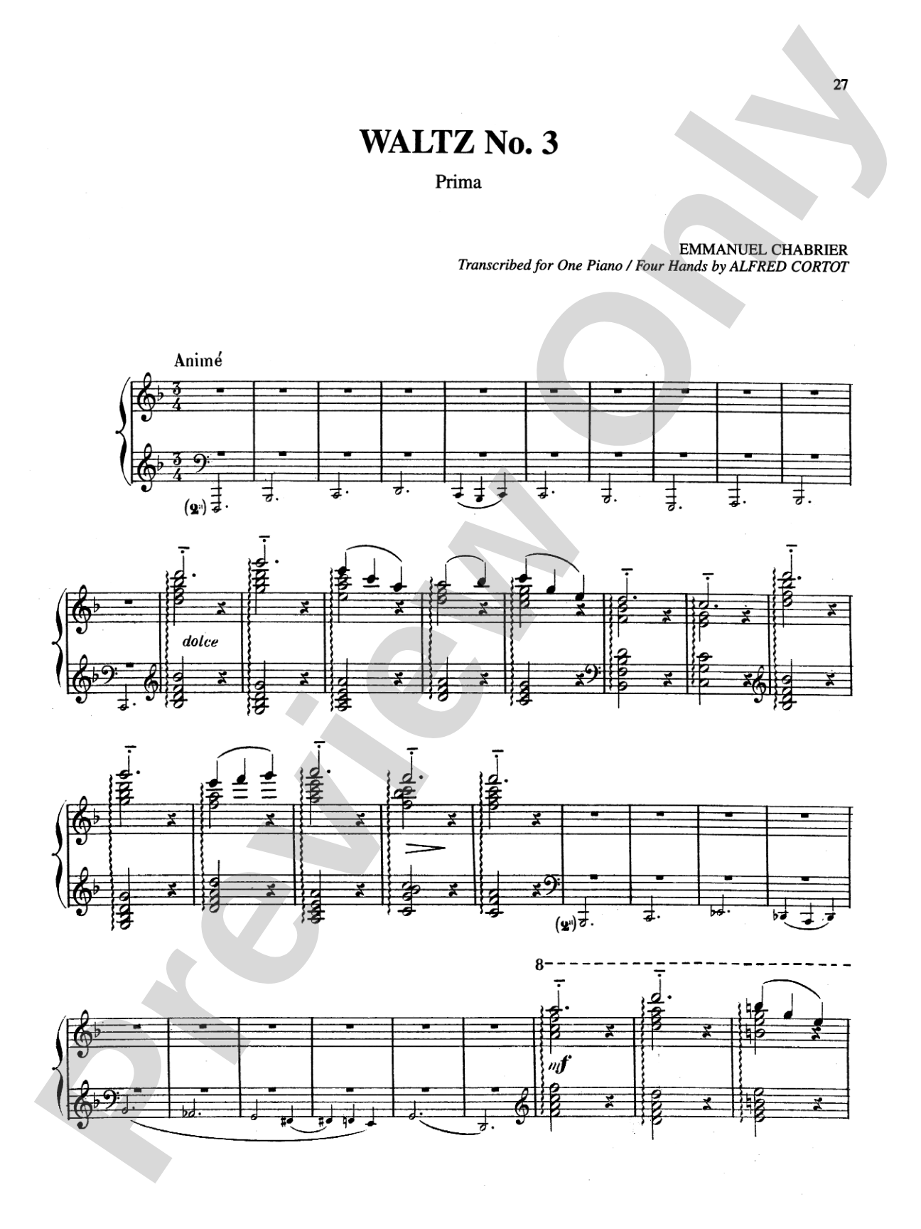 Chabrier: Three Romantic Waltzes