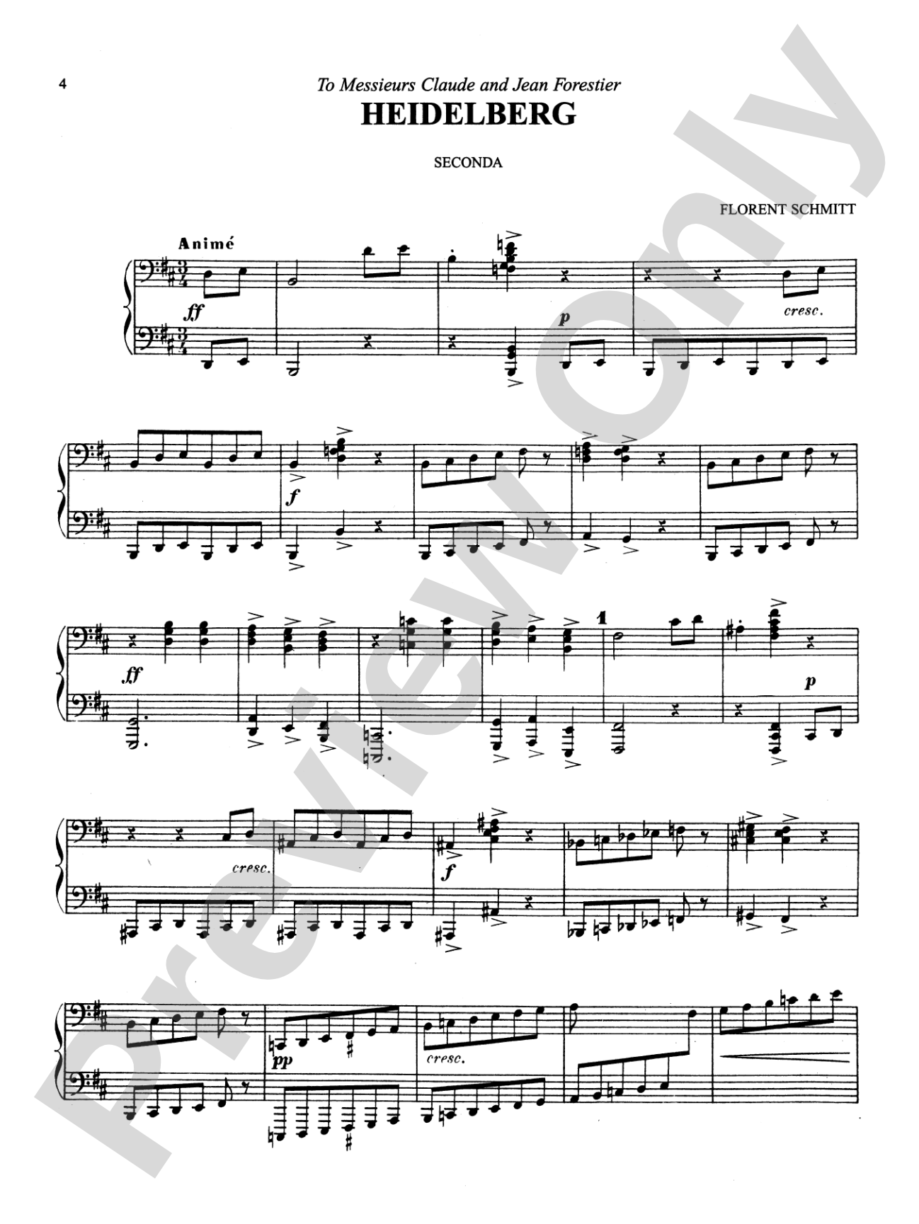 Schmitt: Reflections of Germany, Op. 28: Piano Duet (1 Piano, 4 Hands) Book