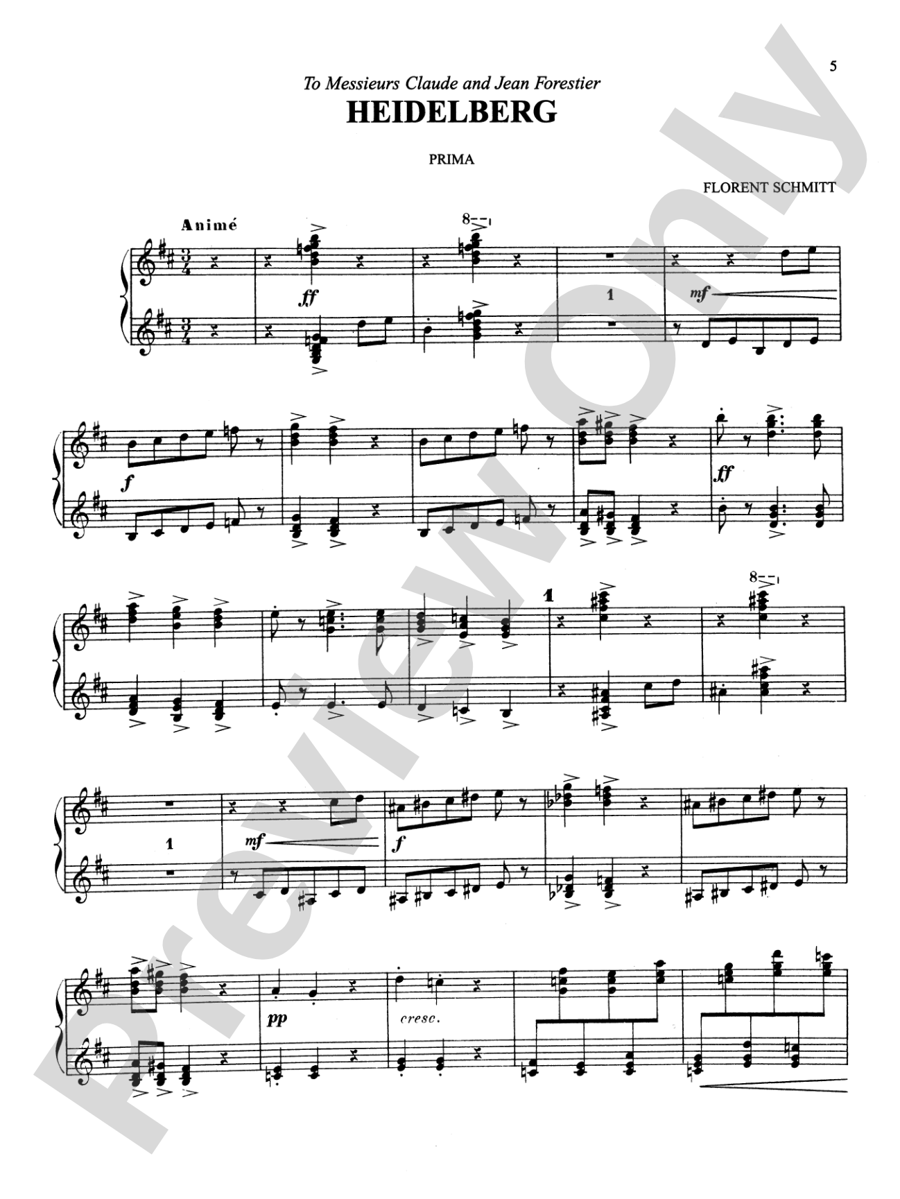 Schmitt: Reflections of Germany, Op. 28: Piano Duet (1 Piano, 4 Hands) Book