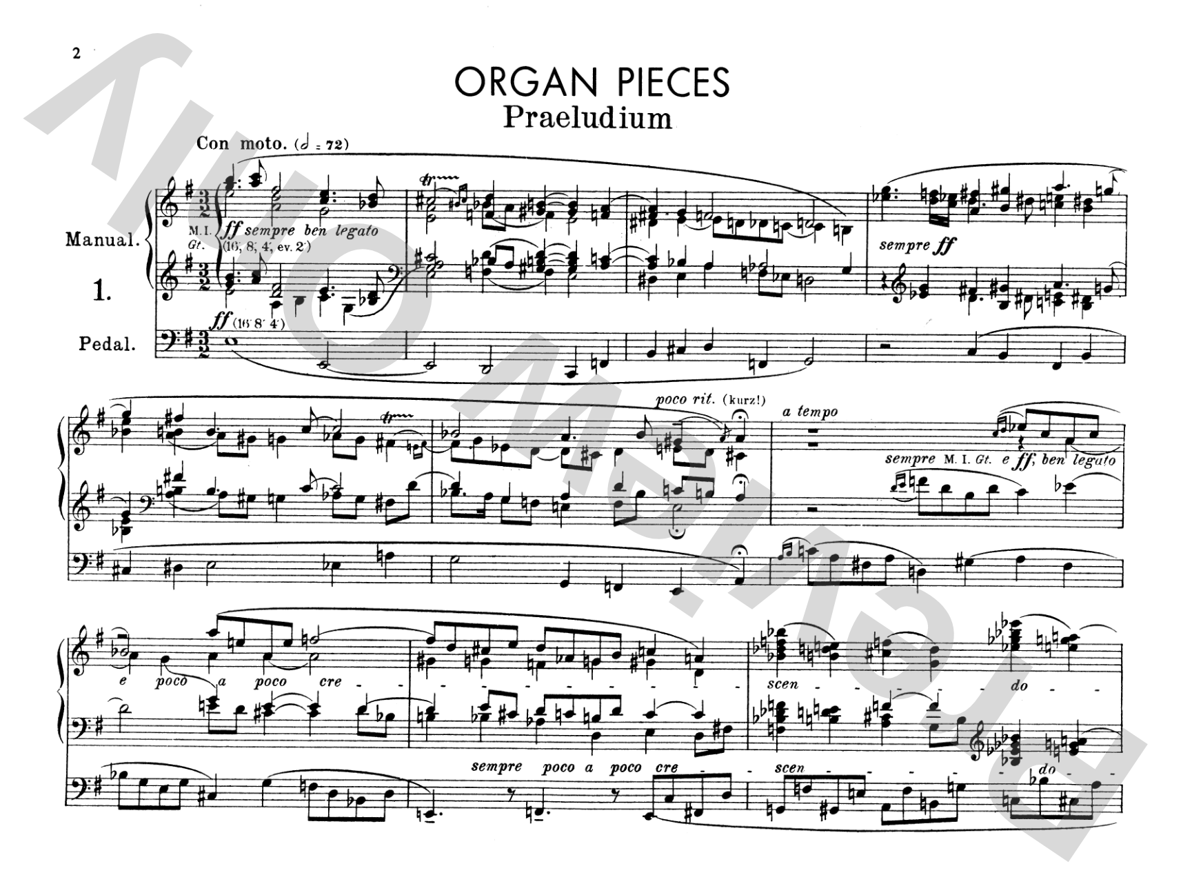 Reger: Organ Works, Op. 59: Organ Comb Bound Book