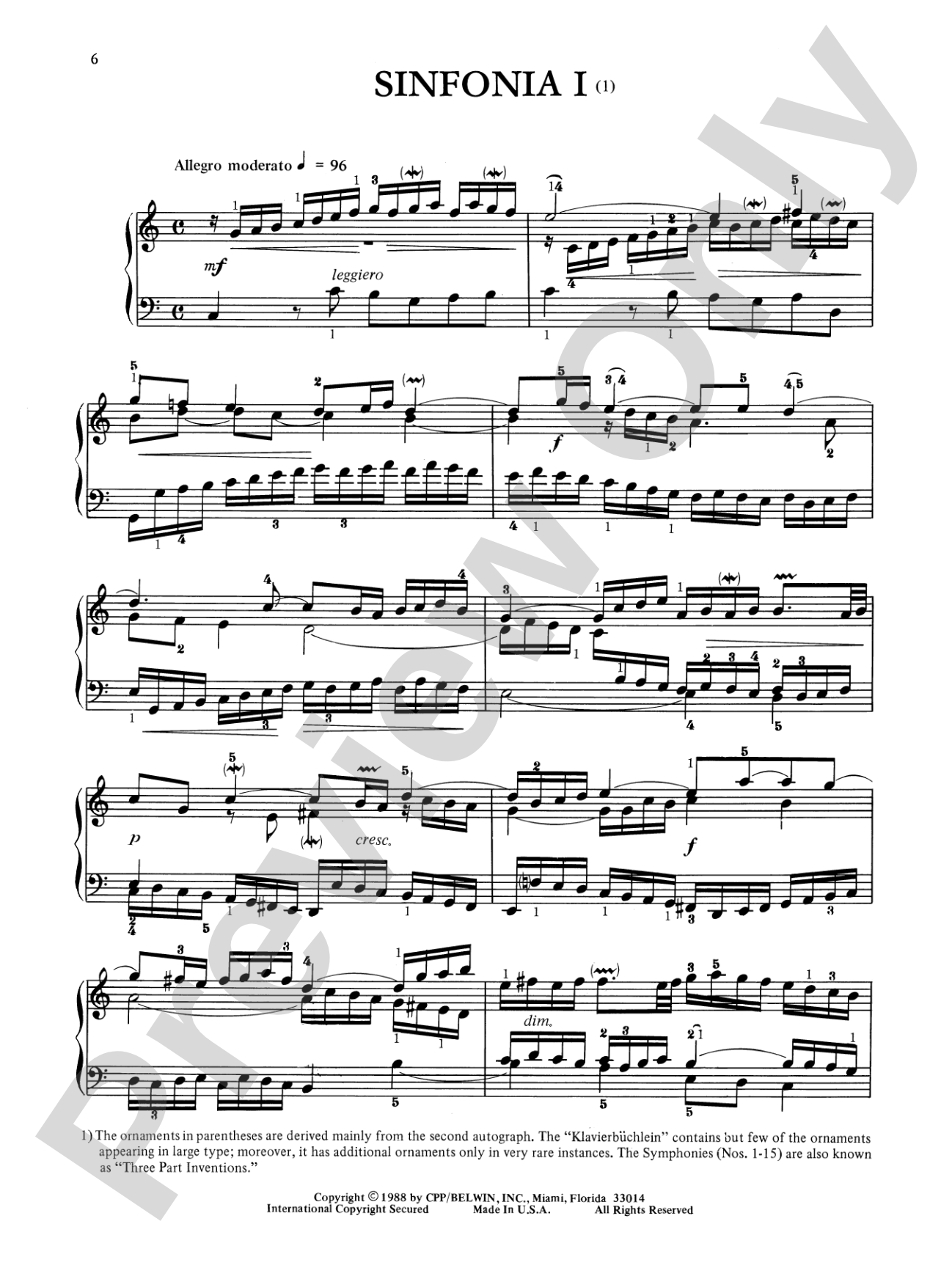 Bach: Three-Part Inventions (Ed. Hans Bischoff): Piano Book