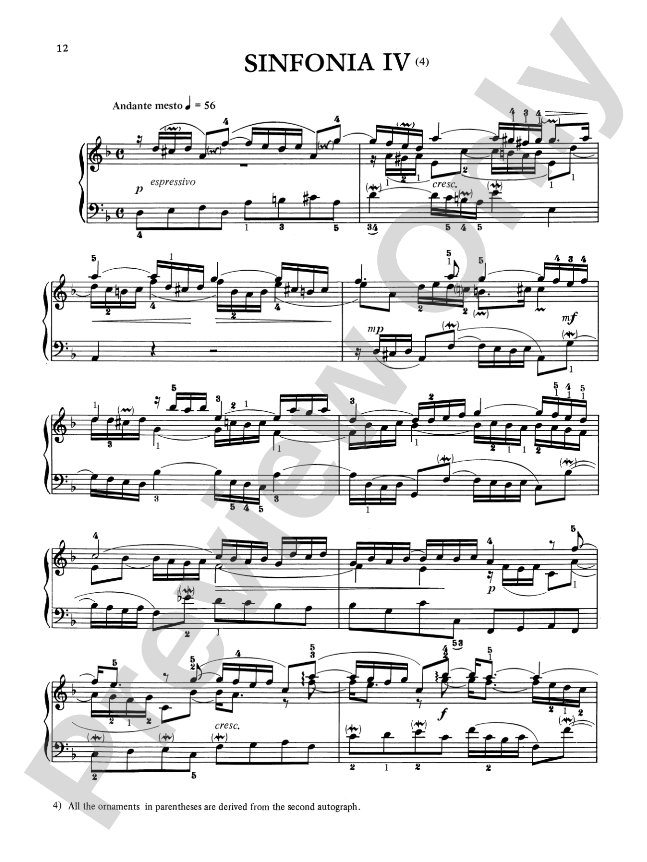 Bach: Three-Part Inventions (Ed. Hans Bischoff)