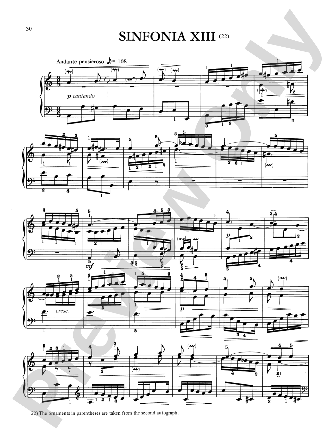 Bach: Three-Part Inventions (Ed. Hans Bischoff)