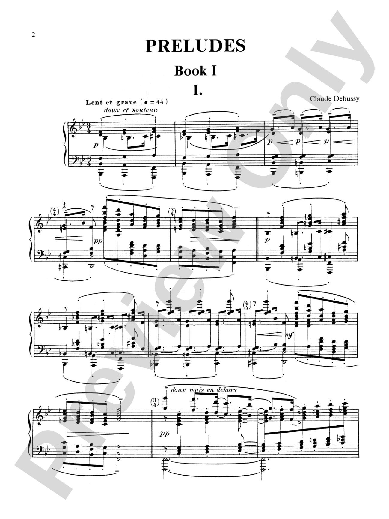 Debussy: Preludes (Books I & II Complete): Piano Book