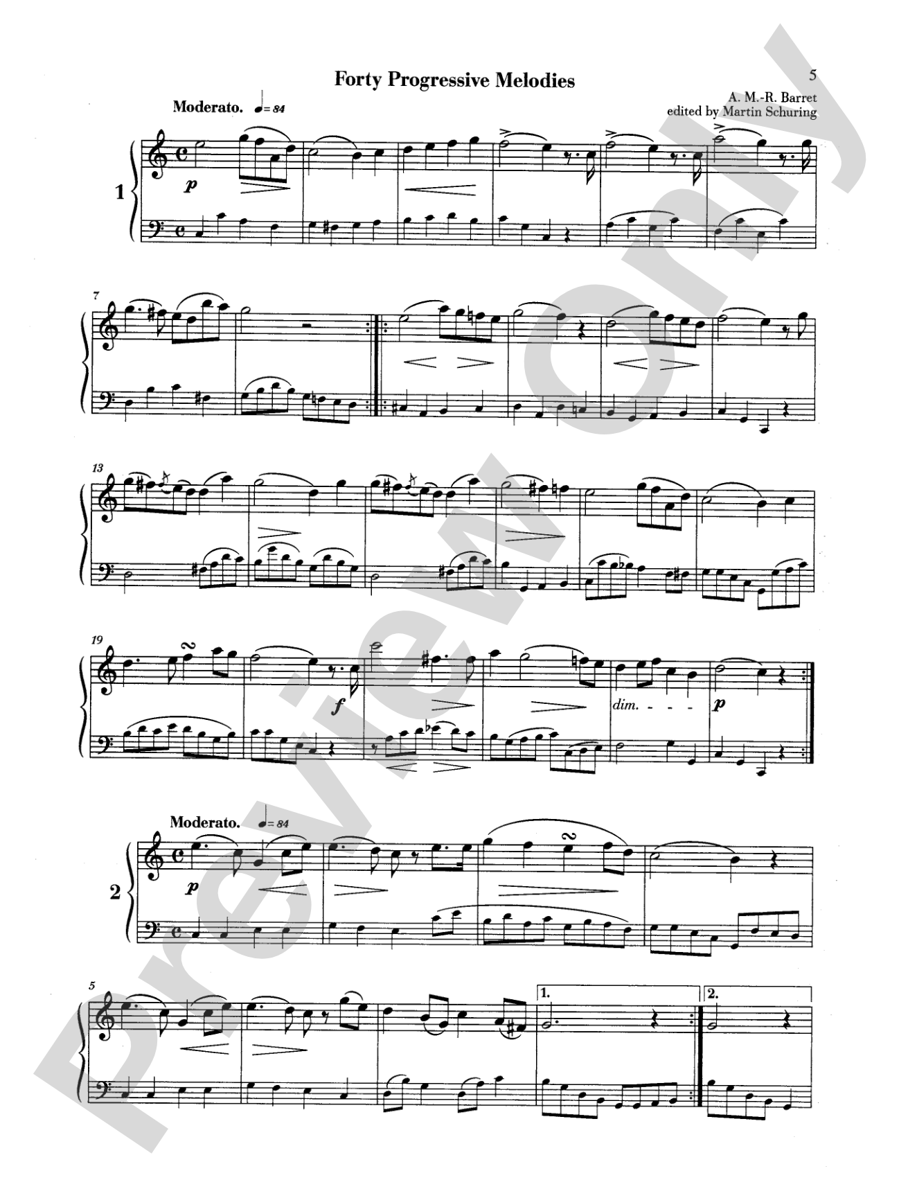 Barret: Forty Progressive Studies: Oboe Book