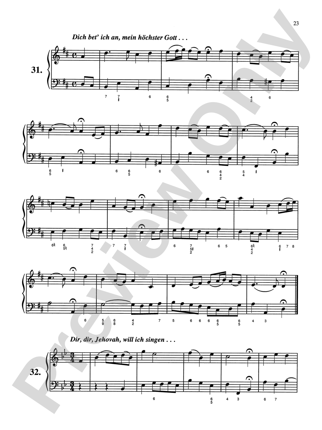Bach: Sixty-nine Chorales with figured bass (Ed. Hans Bischoff): Piano Book