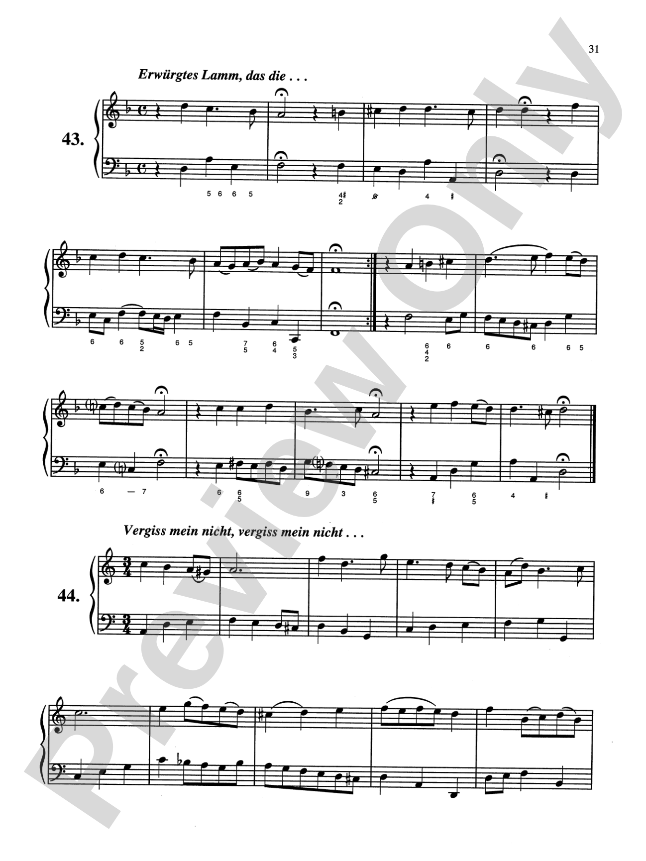 Bach: Sixty-nine Chorales with figured bass (Ed. Hans Bischoff): Piano Book