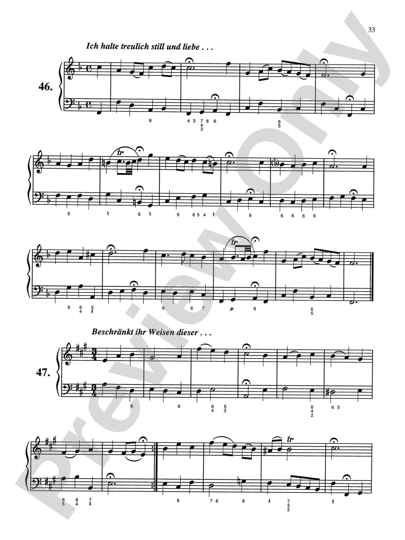 Bach: Sixty-nine Chorales with figured bass (Ed. Hans Bischoff): Piano Book