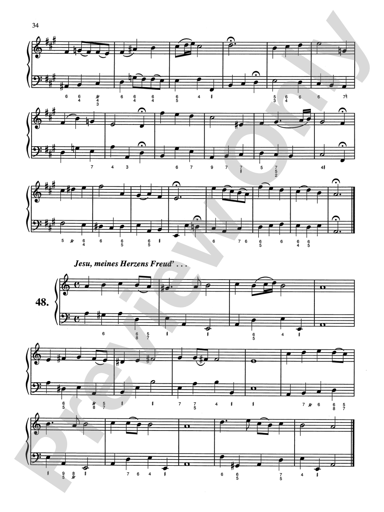 Bach: Sixty-nine Chorales with figured bass (Ed. Hans Bischoff): Piano Book