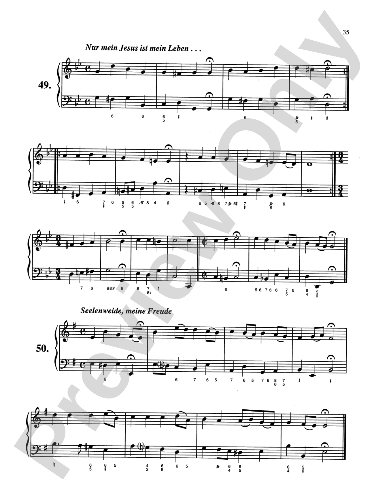 Bach: Sixty-nine Chorales with figured bass (Ed. Hans Bischoff): Piano Book