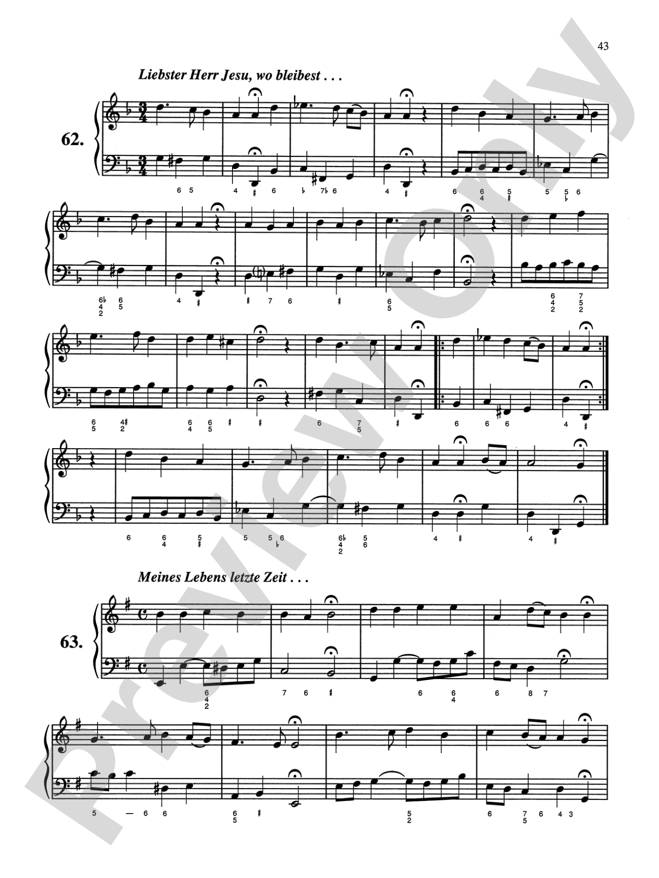 Bach: Sixty-nine Chorales with figured bass (Ed. Hans Bischoff): Piano Book