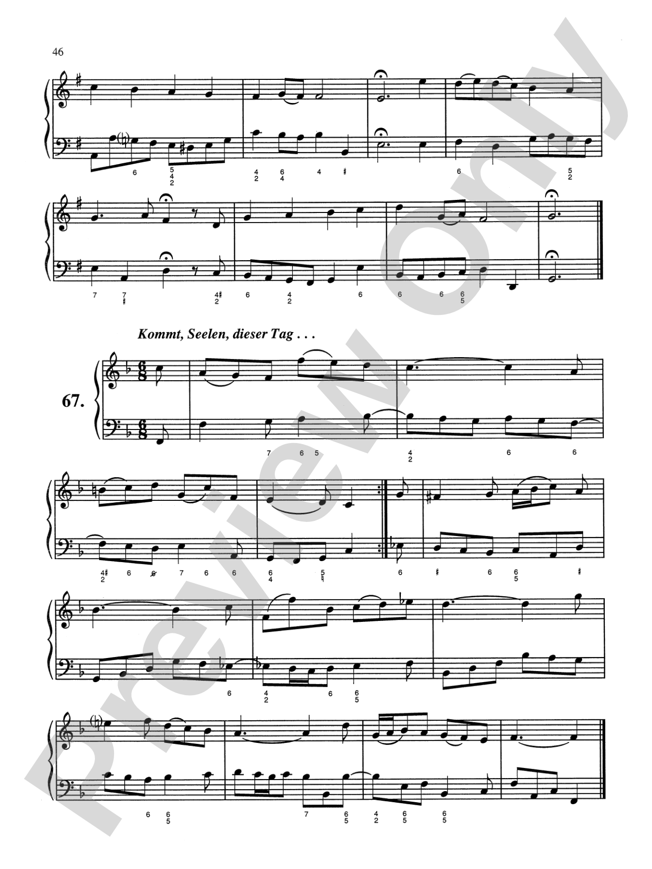 Bach: Sixty-nine Chorales with figured bass (Ed. Hans Bischoff): Piano Book