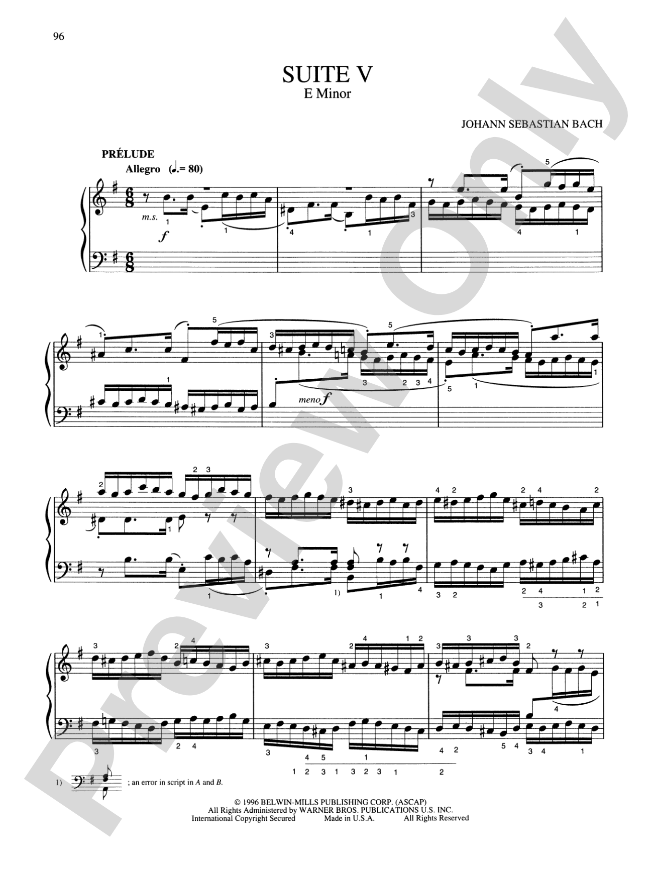 Bach: Six English Suites (Ed. Hans Bischoff)