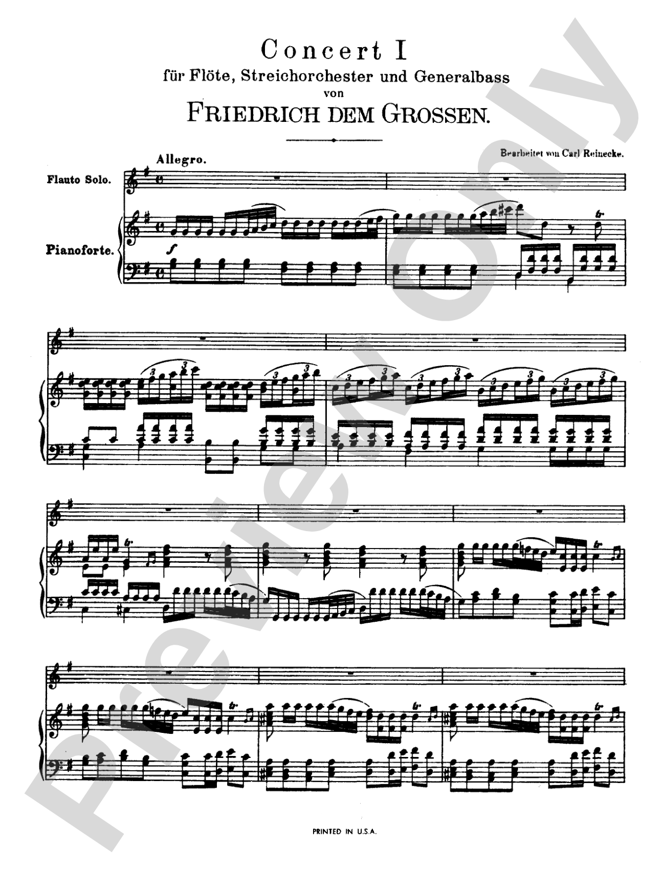 Great: Four Concertos for Flute and Piano: Flute Book