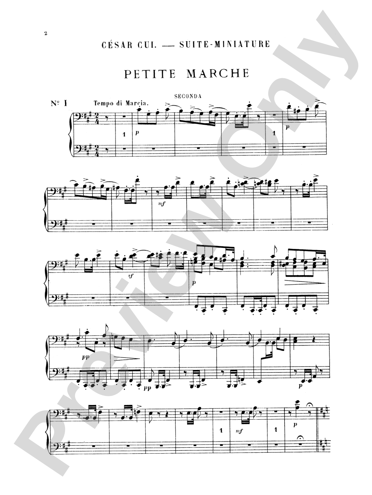 Cui: Suite Miniature: Piano Duet (1 Piano, 4 Hands) Book