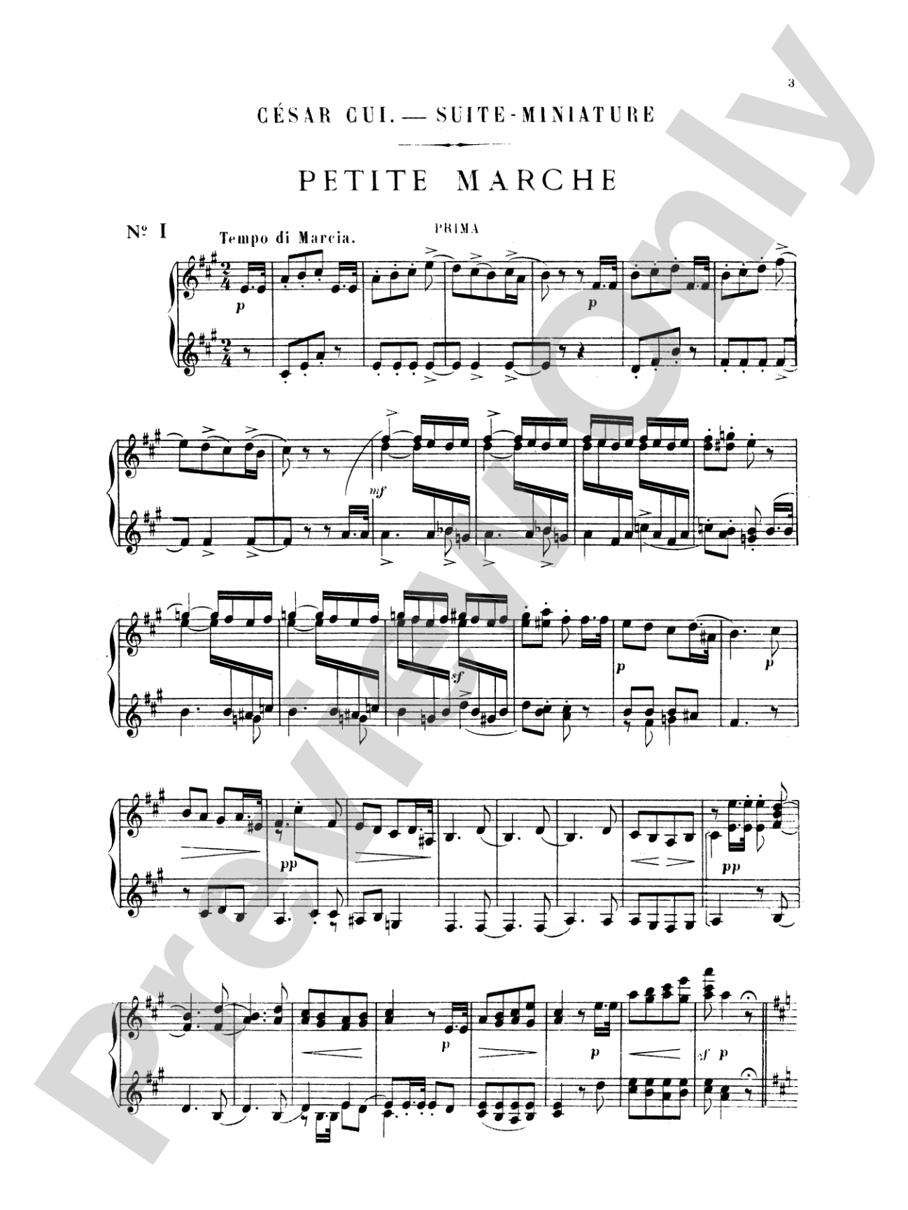 Cui: Suite Miniature: Piano Duet (1 Piano, 4 Hands) Book