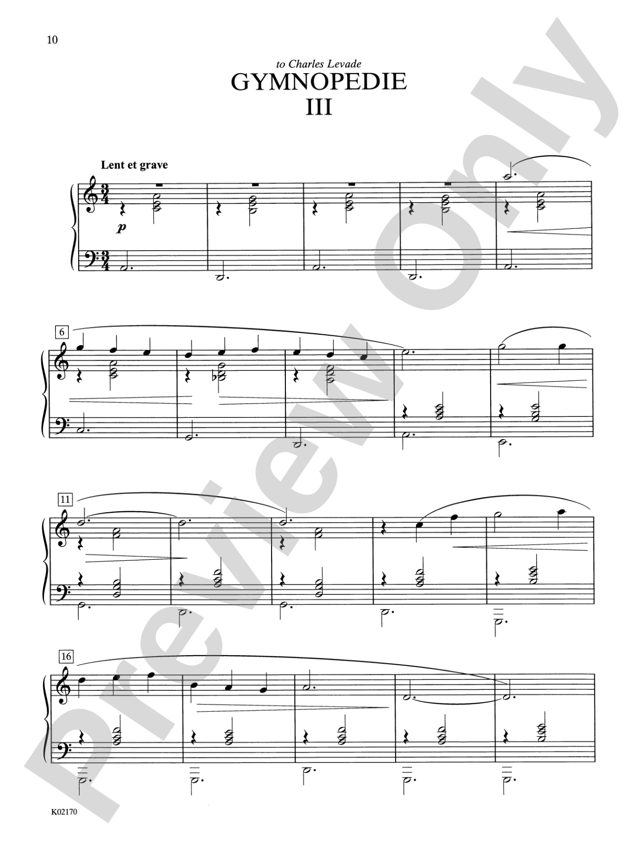 Satie: Three Gymnopedies