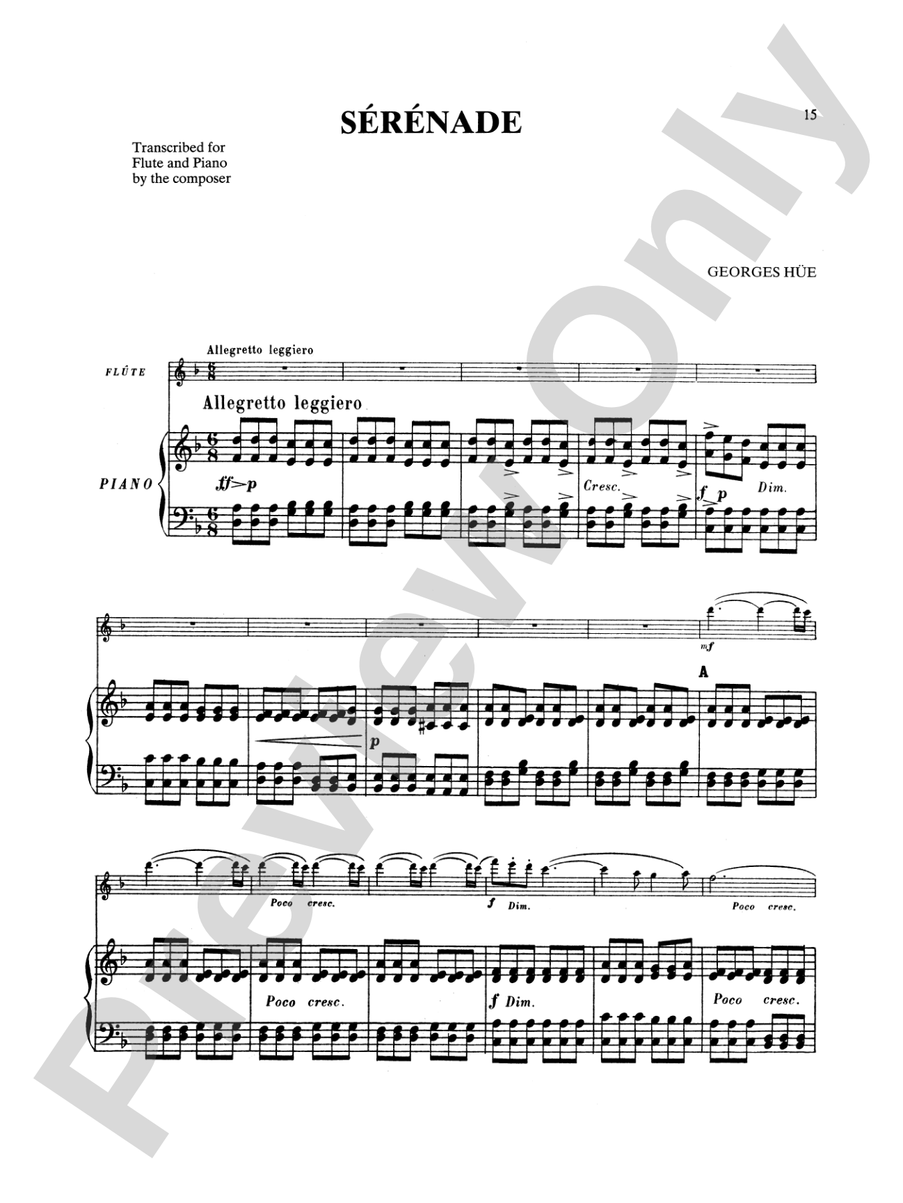 Hüe: Fantaisie and Serenade