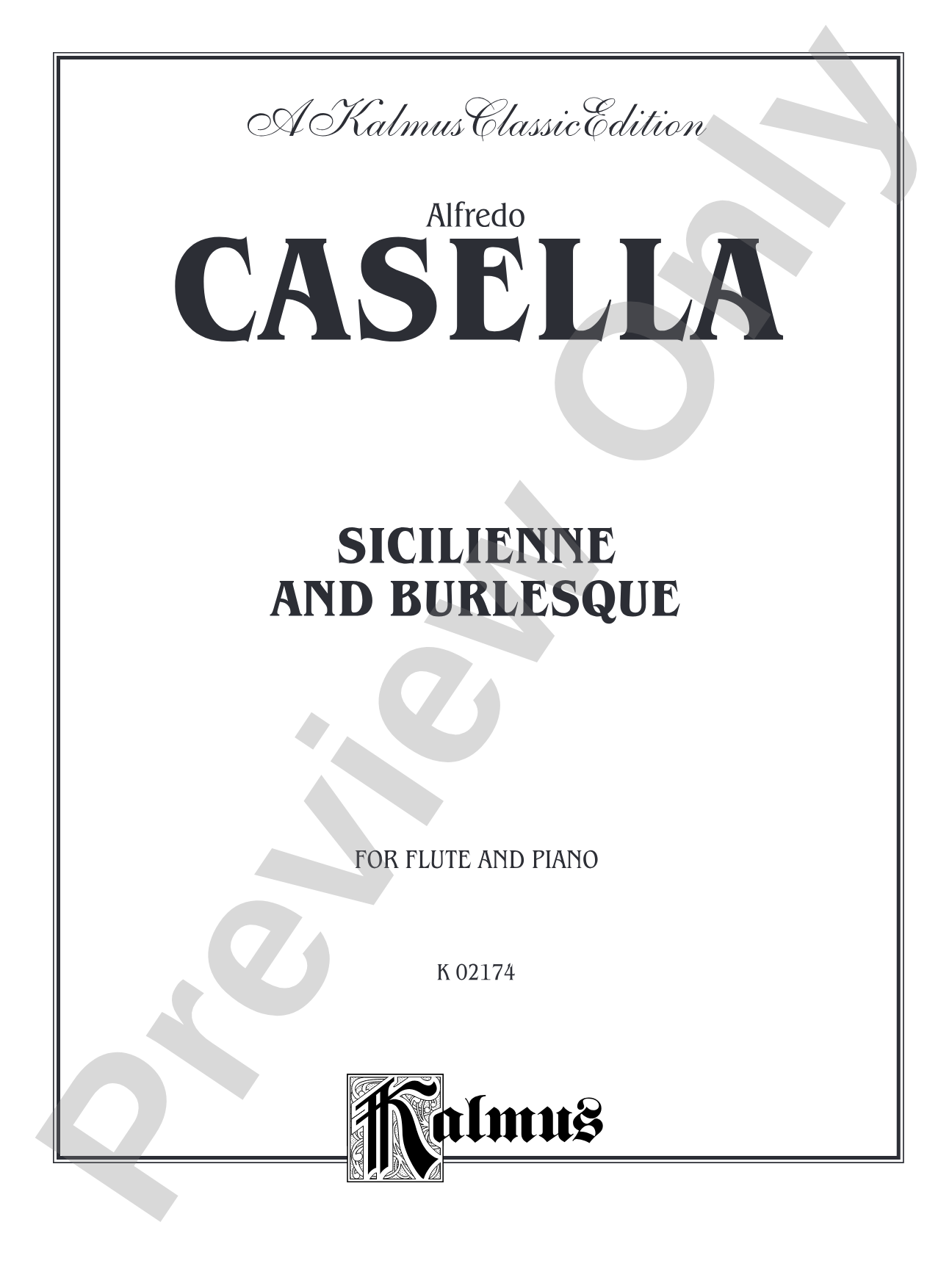 Casella: Sicilienne and Burlesque: Flute Part(s)