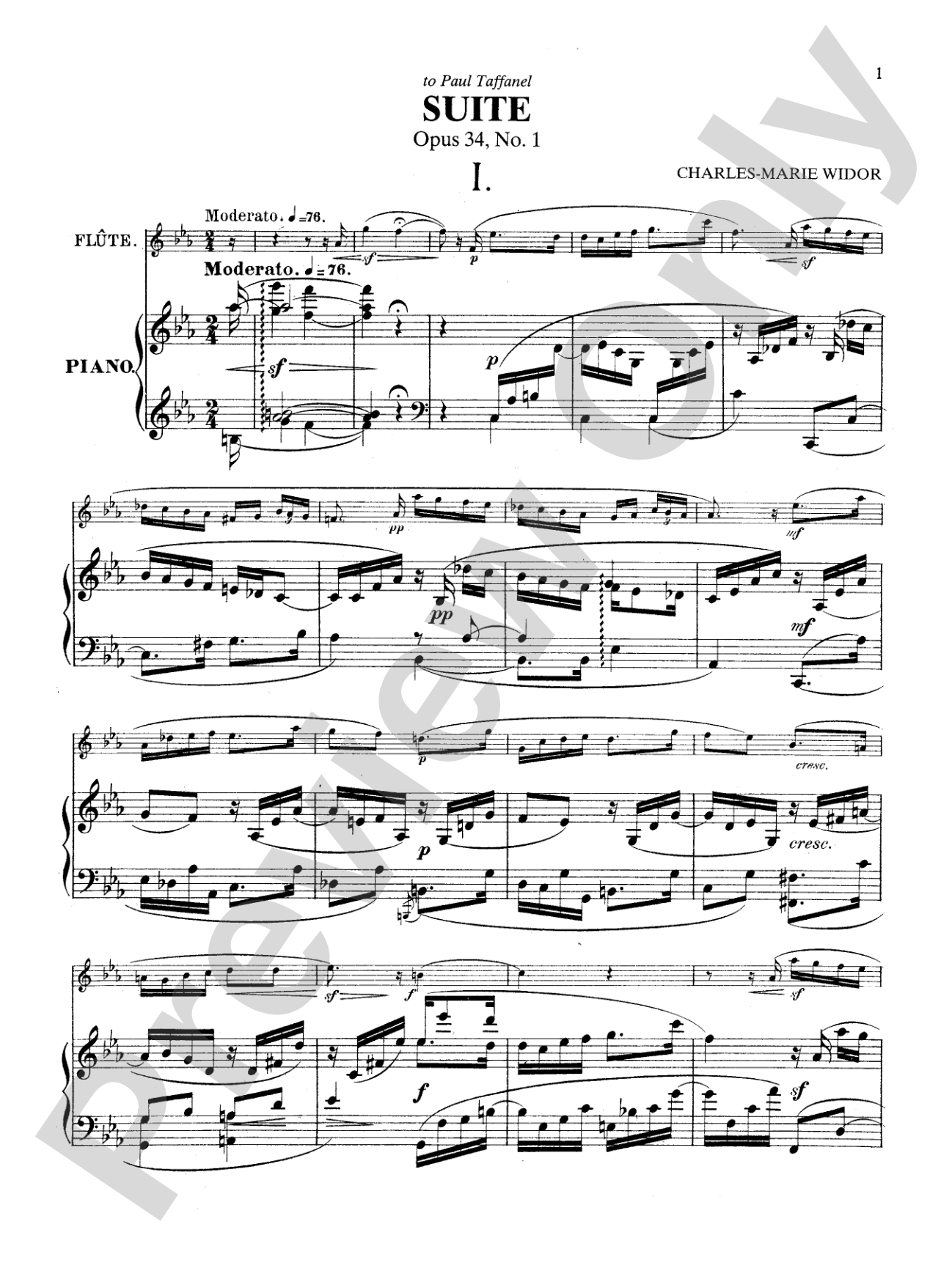 Widor: Suite, Op. 34, No. 1: Flute Part(s)