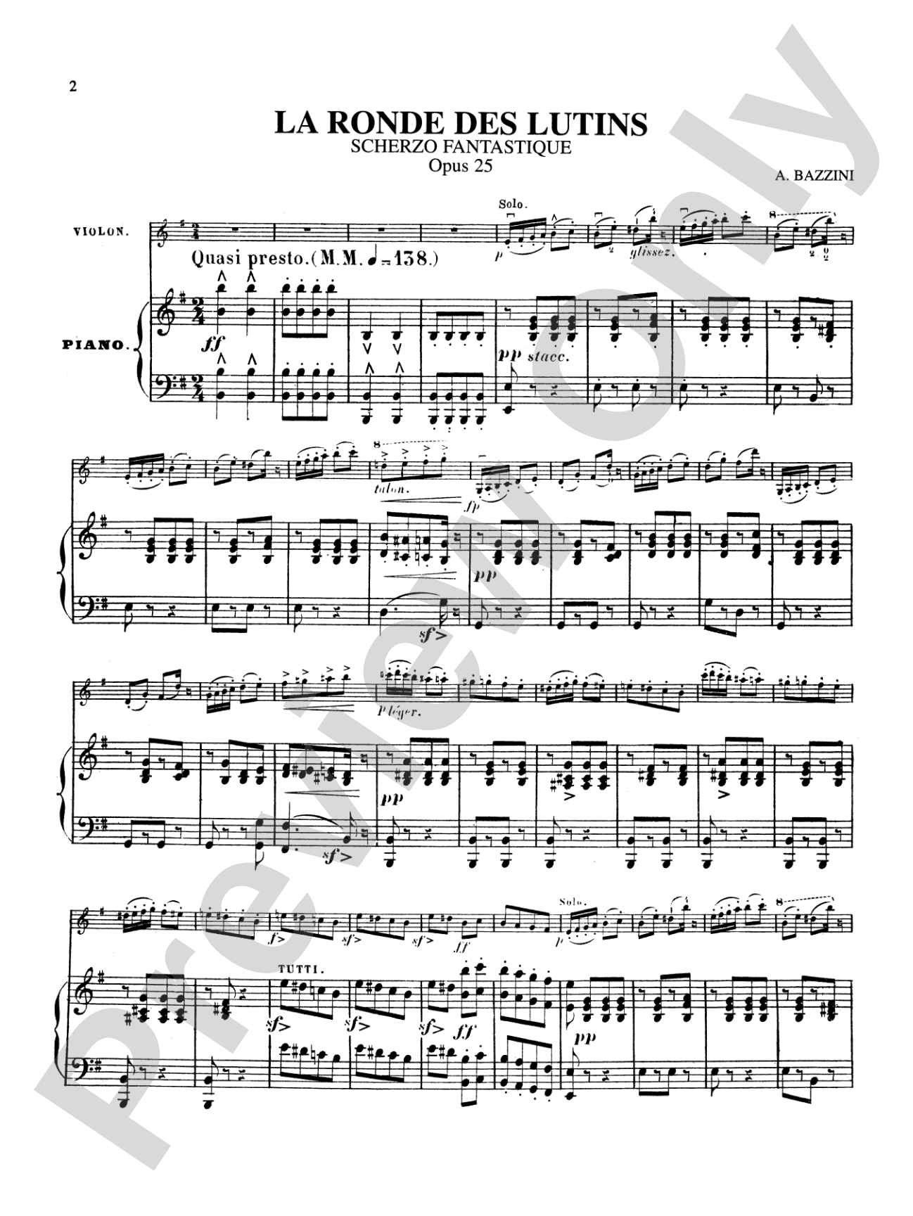 Bazzini: La Ronde des Lutins (Scherzo Fantastique, Op. 25)