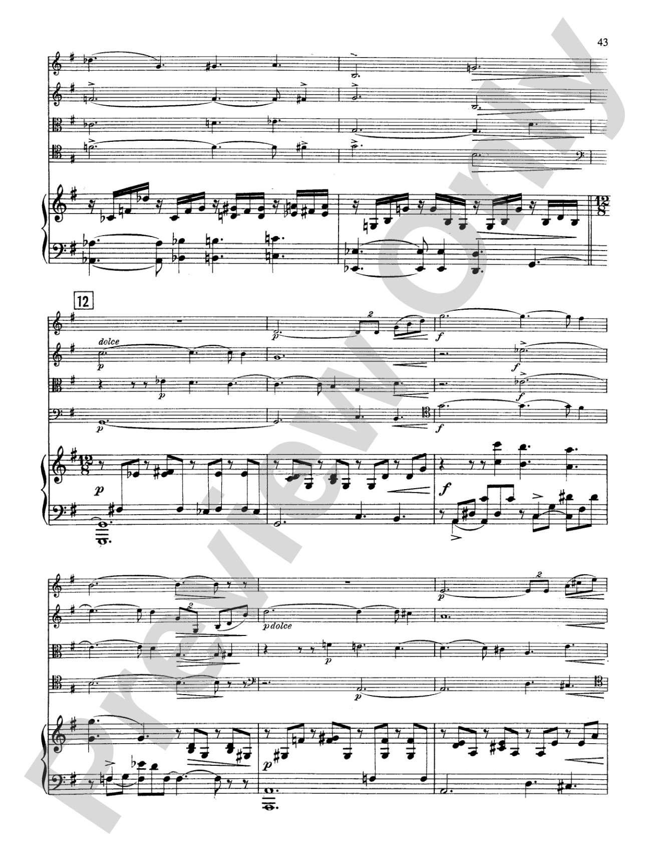 Fauré: Quintet, Op. 89 in D Minor: String Quintet Book