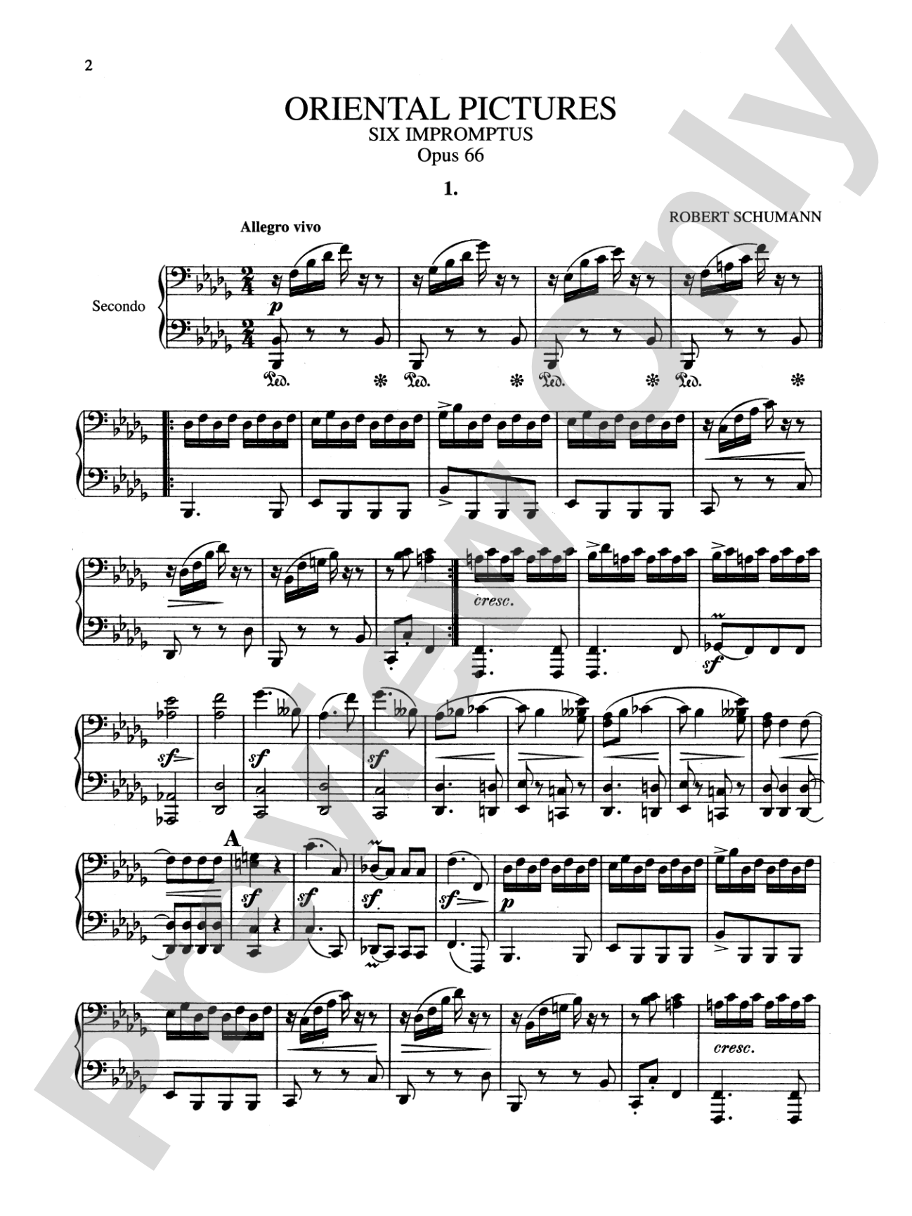 Schumann: Oriental Pictures (Six Impromptus, Op. 66): Piano Duet (1 Piano, 4 Hands) Book