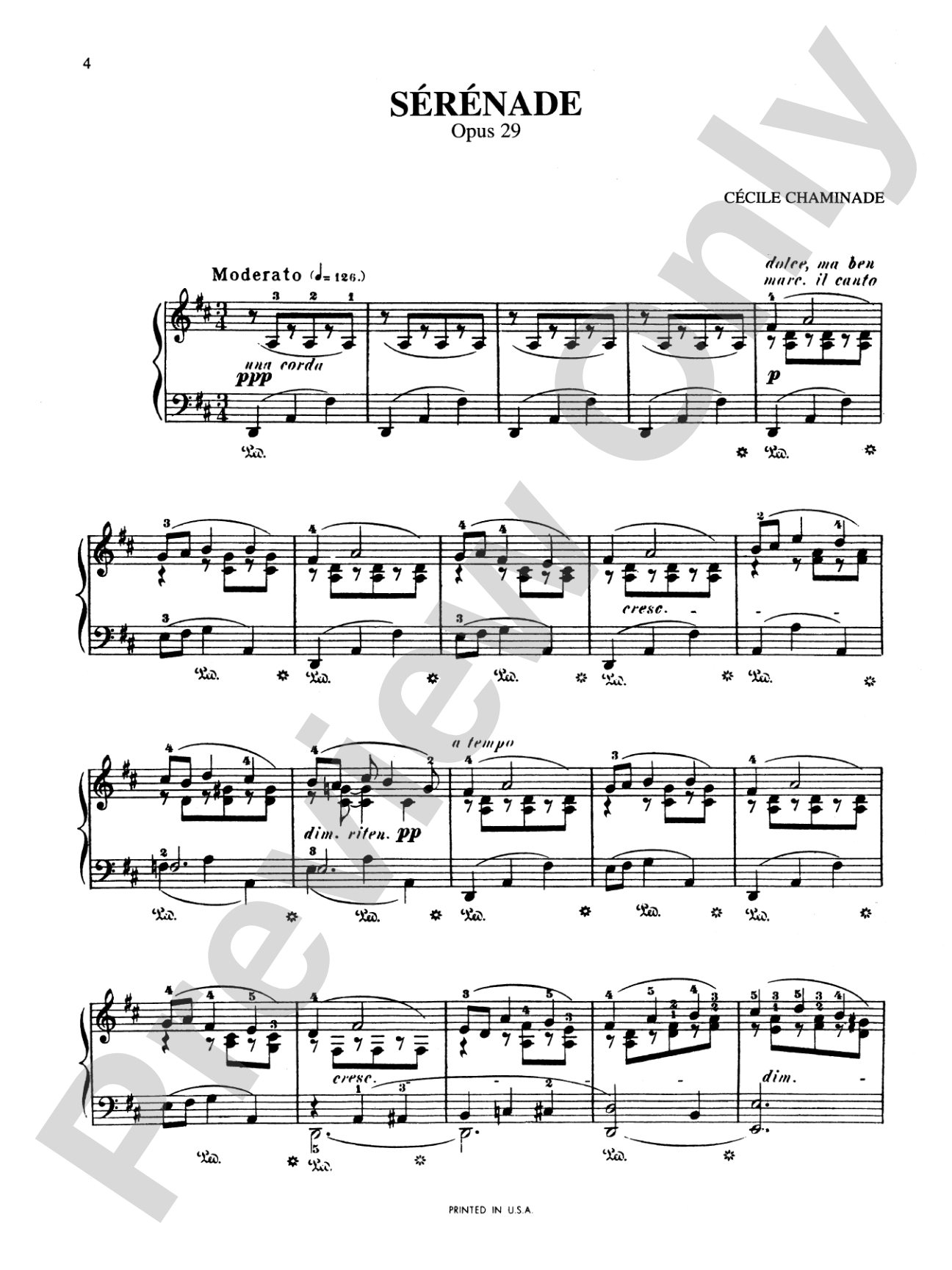 Chaminade: Selected Compositions: Piano Book