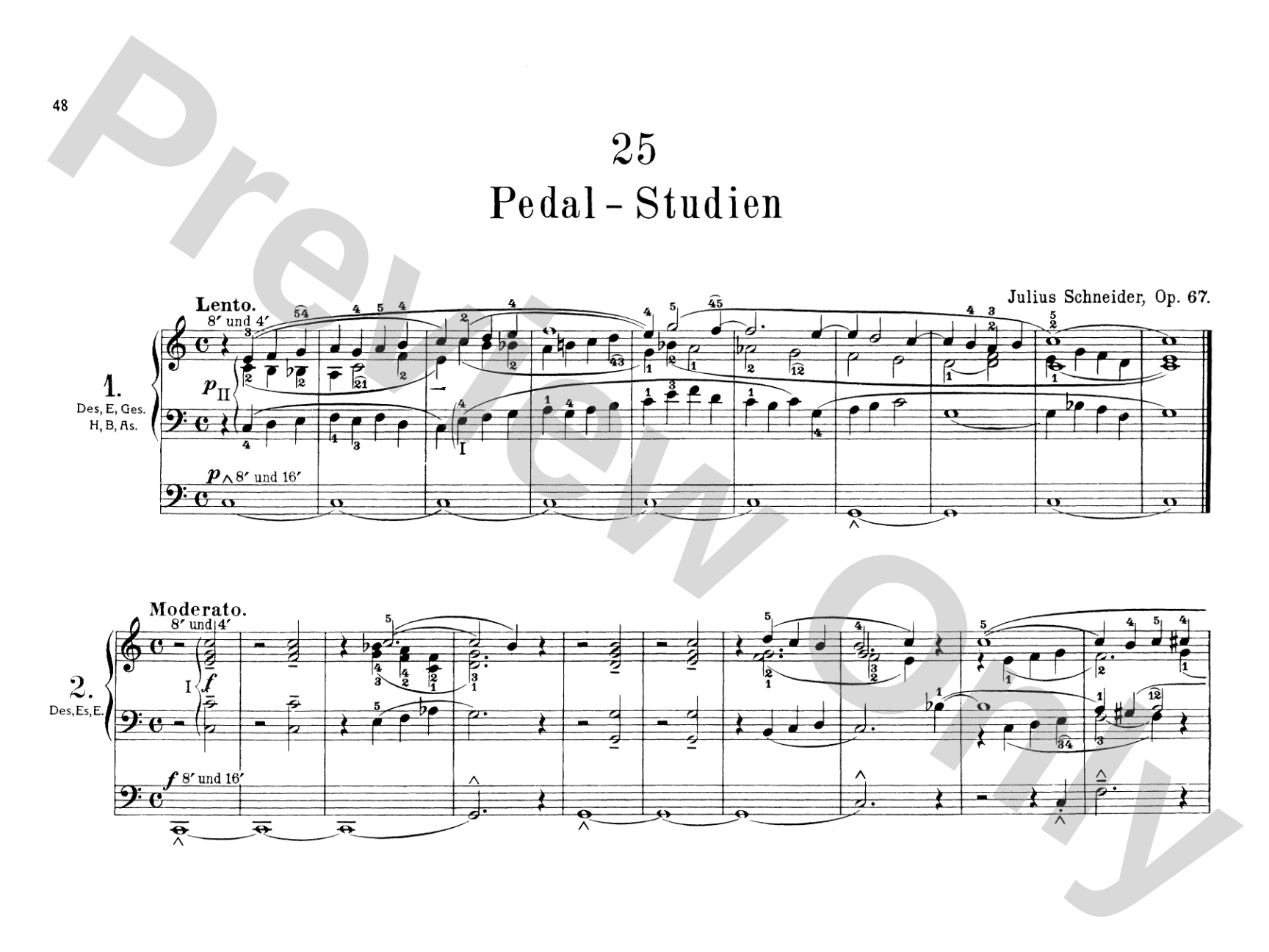 Schneider: Complete Pedal Studies, Op. 48 and 67