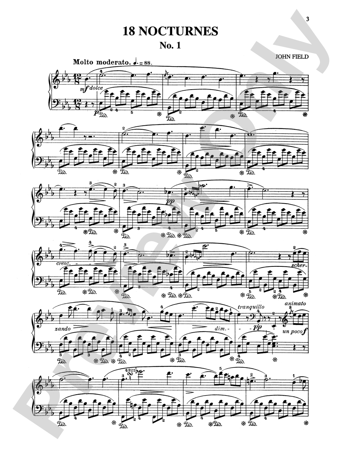 Field: 18 Nocturnes: Piano Book