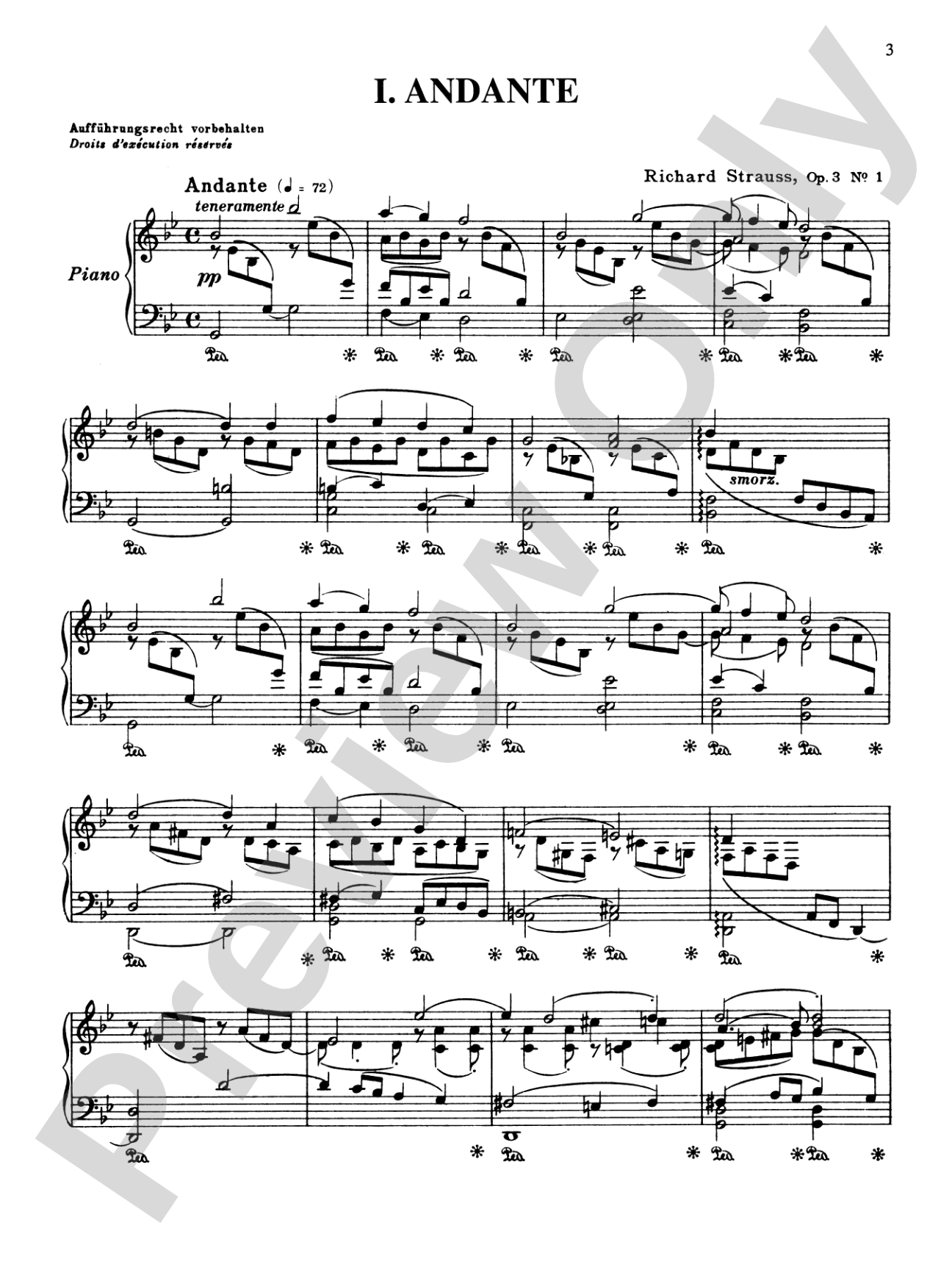 Strauss: Piano Pieces, Op. 3: Piano