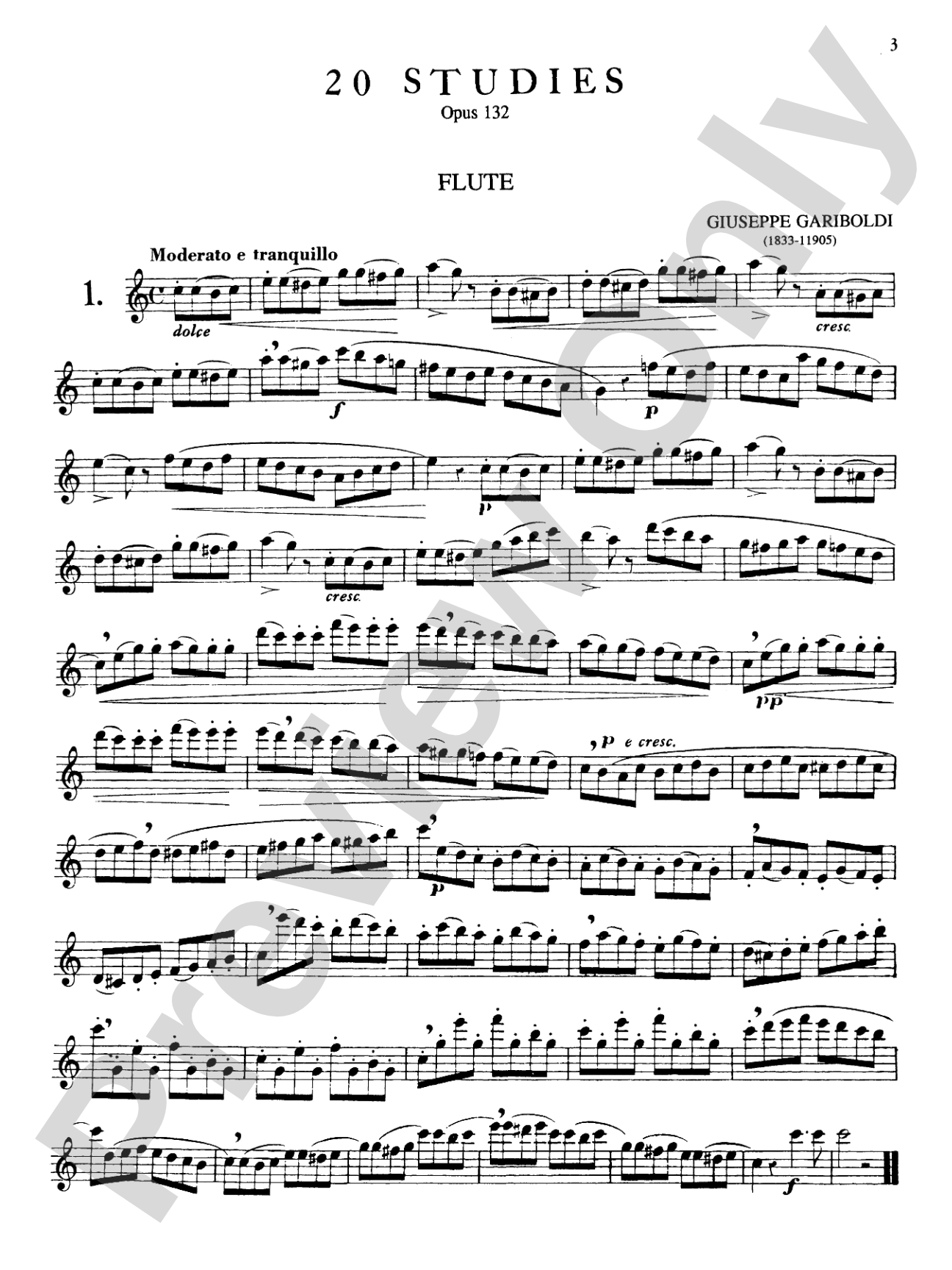 Gariboldi: Twenty Studies, Op. 132: Flute Book