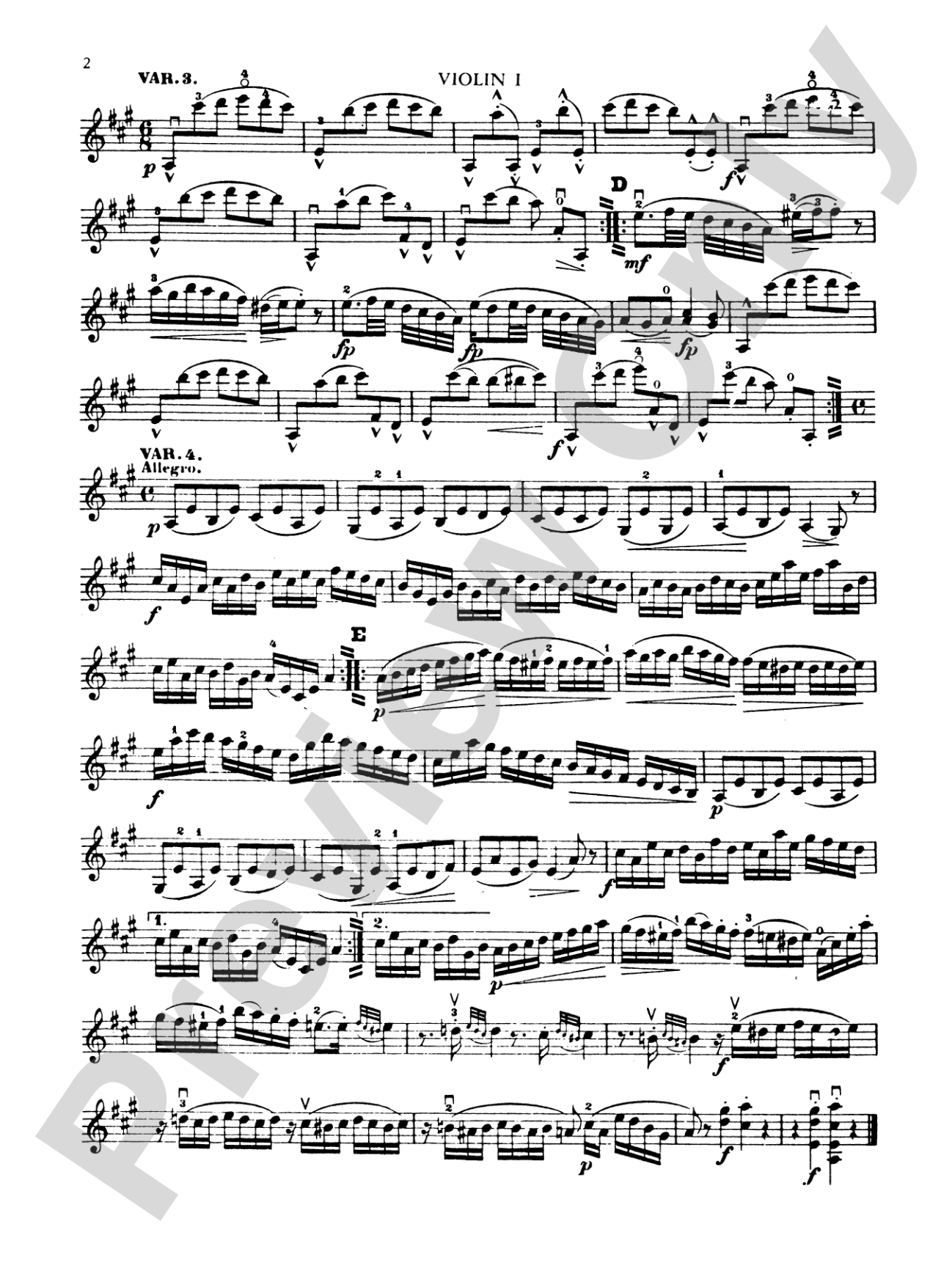Mozart: Duet (after the Piano Sonata in A Major, K. 331): Violin Book