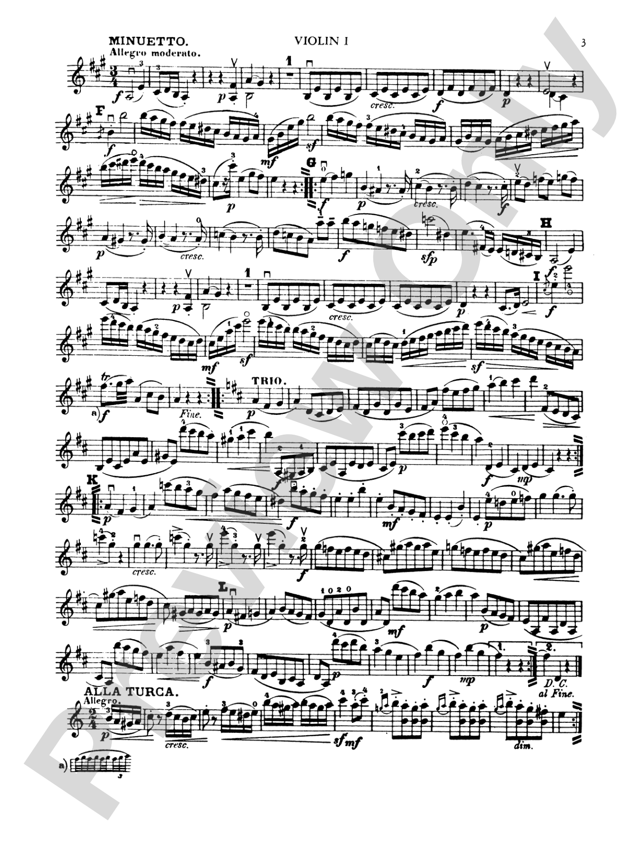 Mozart: Duet (after the Piano Sonata in A Major, K. 331): Violin Book
