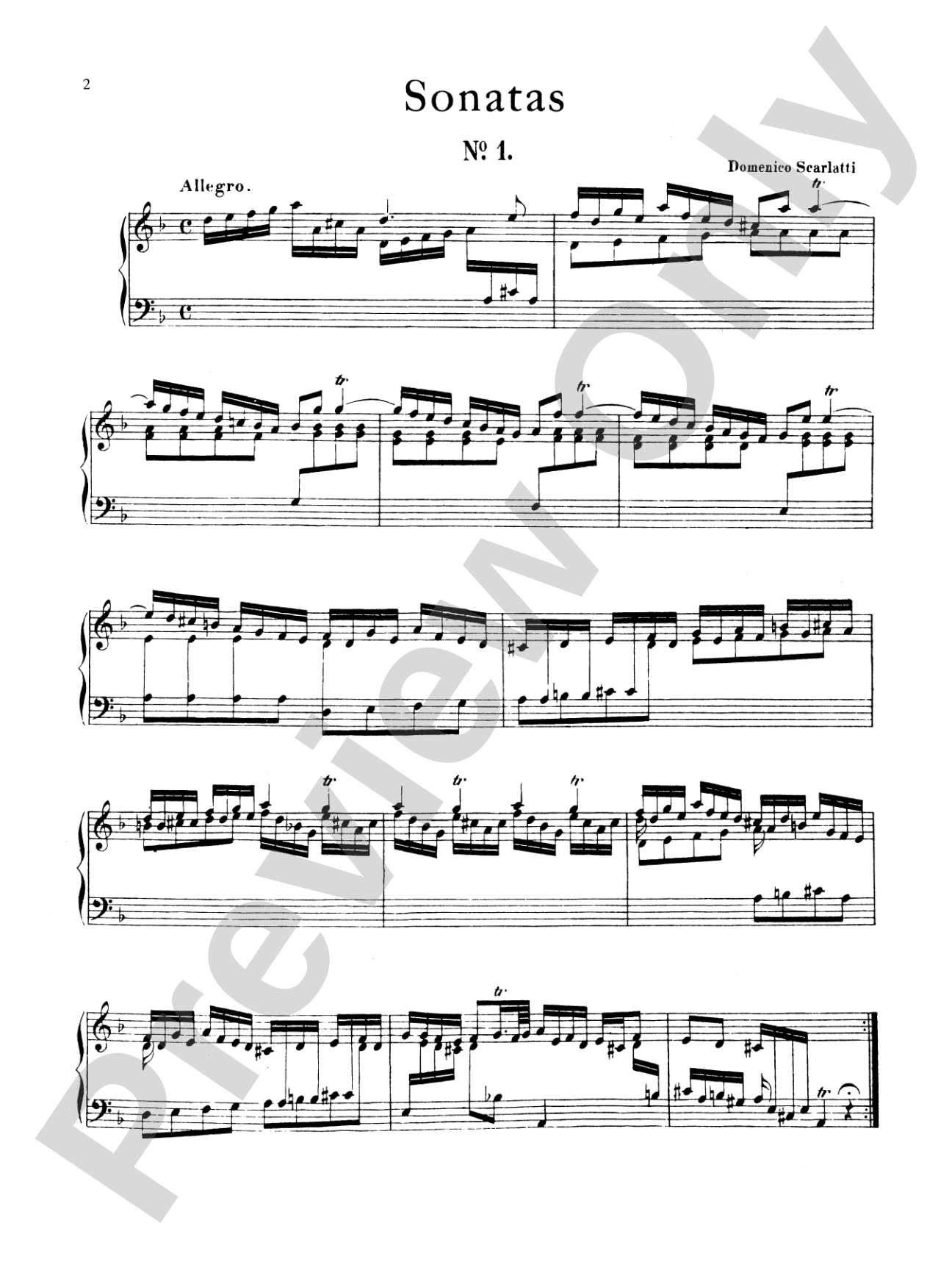 Scarlatti: Twenty Sonatas: Piano Book