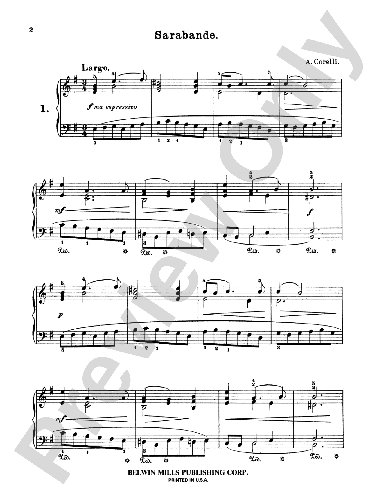 Corelli: Twenty-Four Pieces: Piano Book