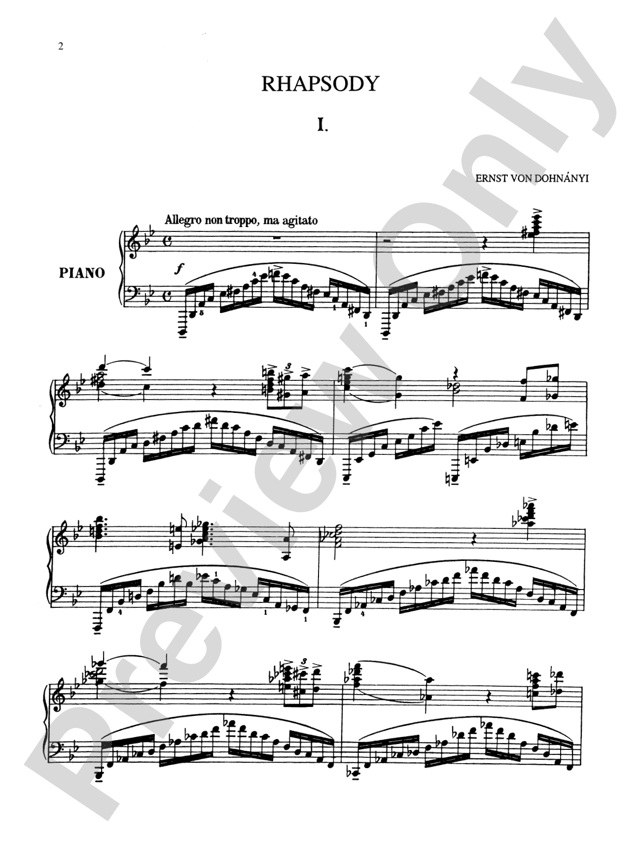 Dohnányi: Four Rhapsodies, Op. 11: Piano Book