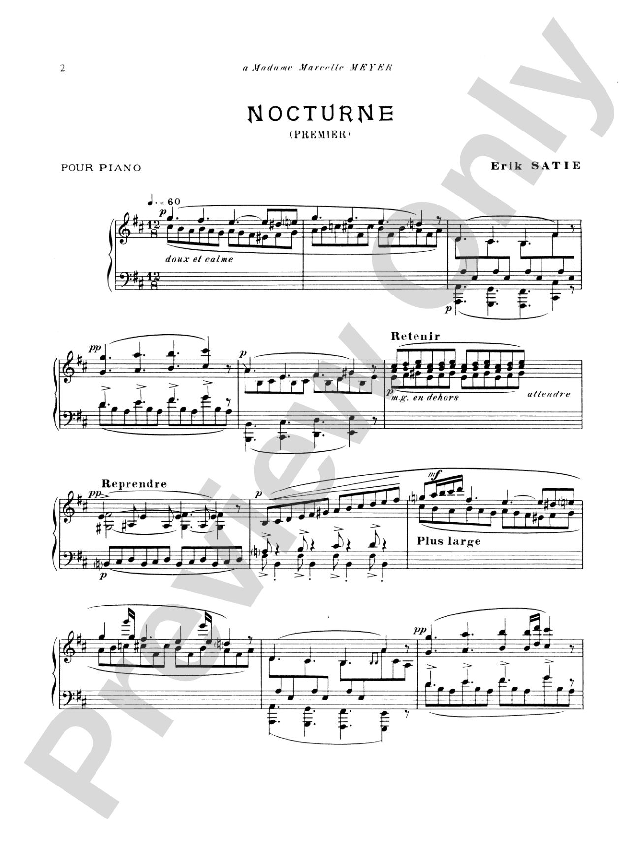 Satie: Five Nocturnes: Piano