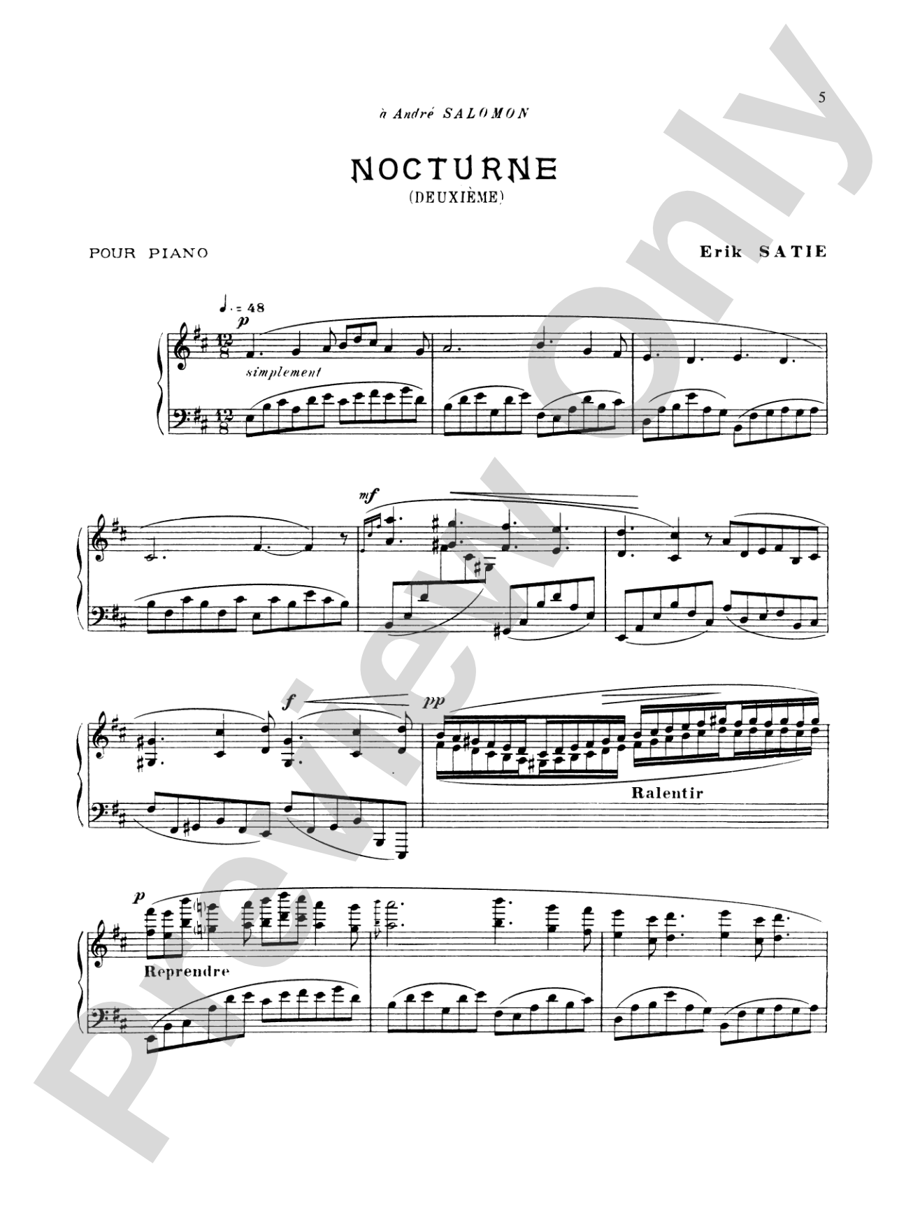 Satie: Five Nocturnes