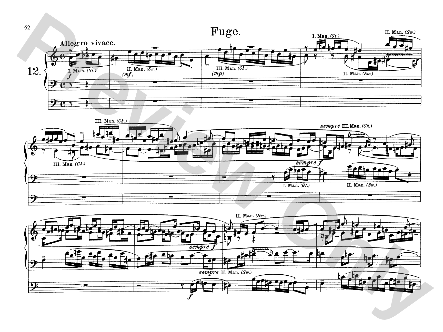 Reger: Twelve Pieces for Organ, Op. 80