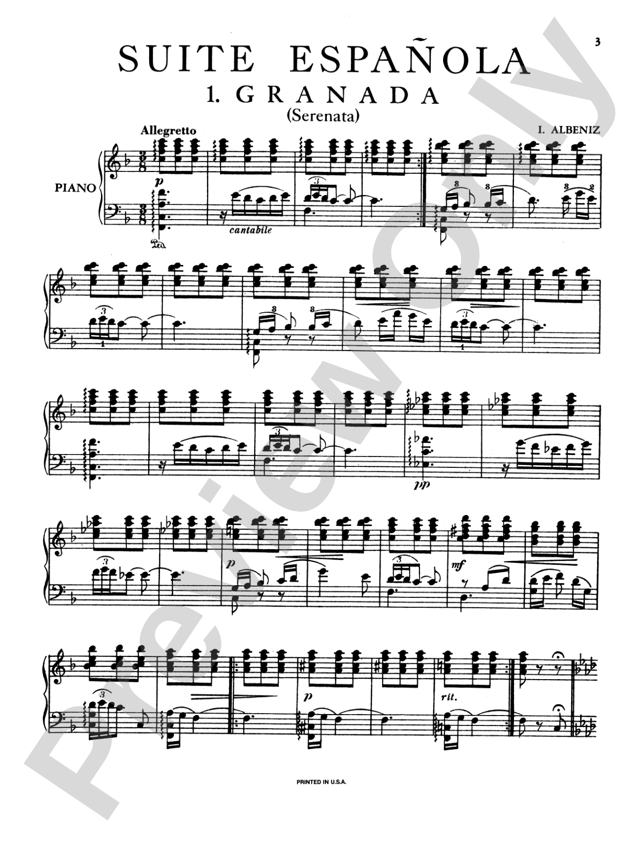 Albéniz: Suite Española: Piano