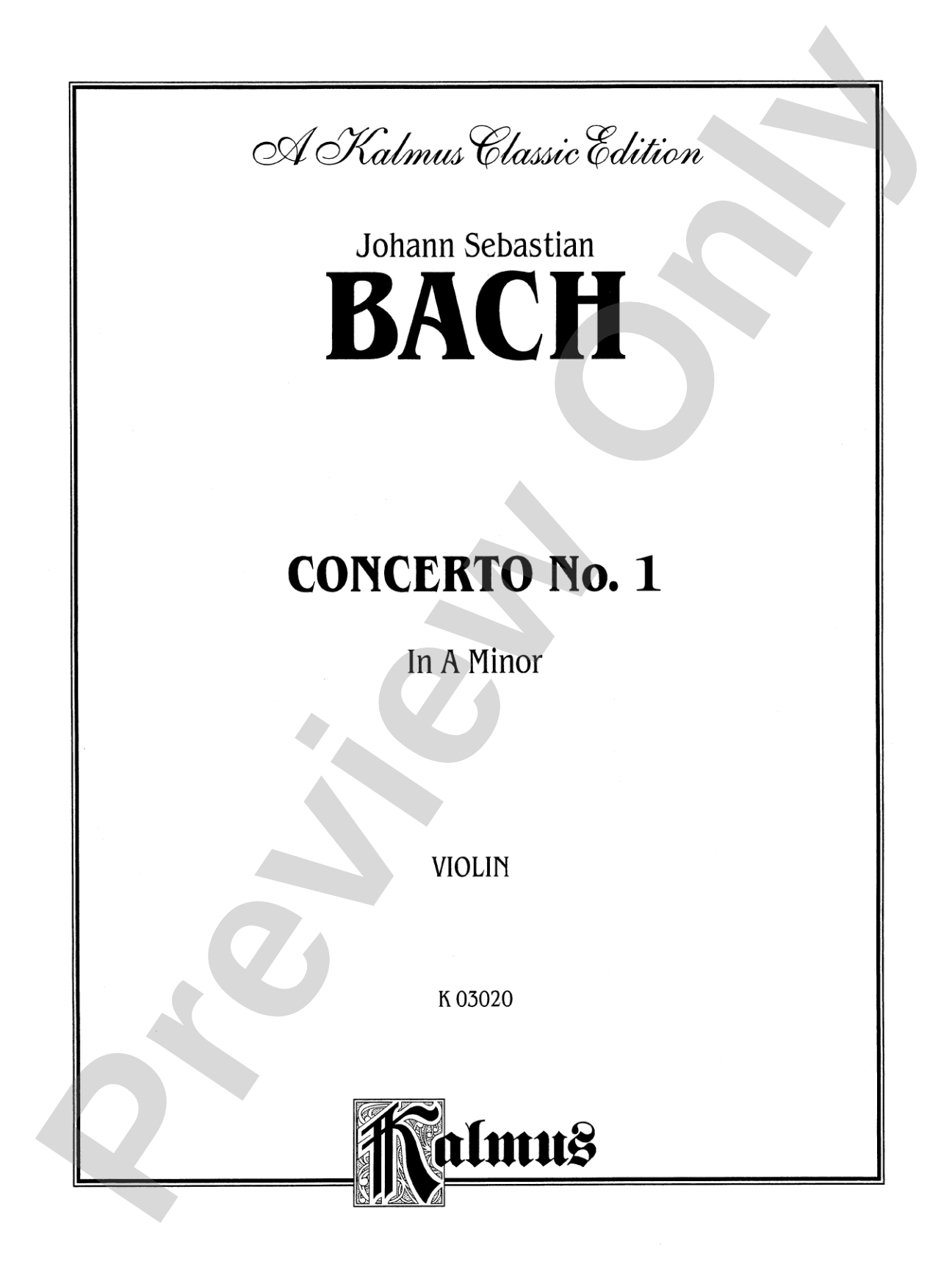 Bach: Violin Concerto in A Minor