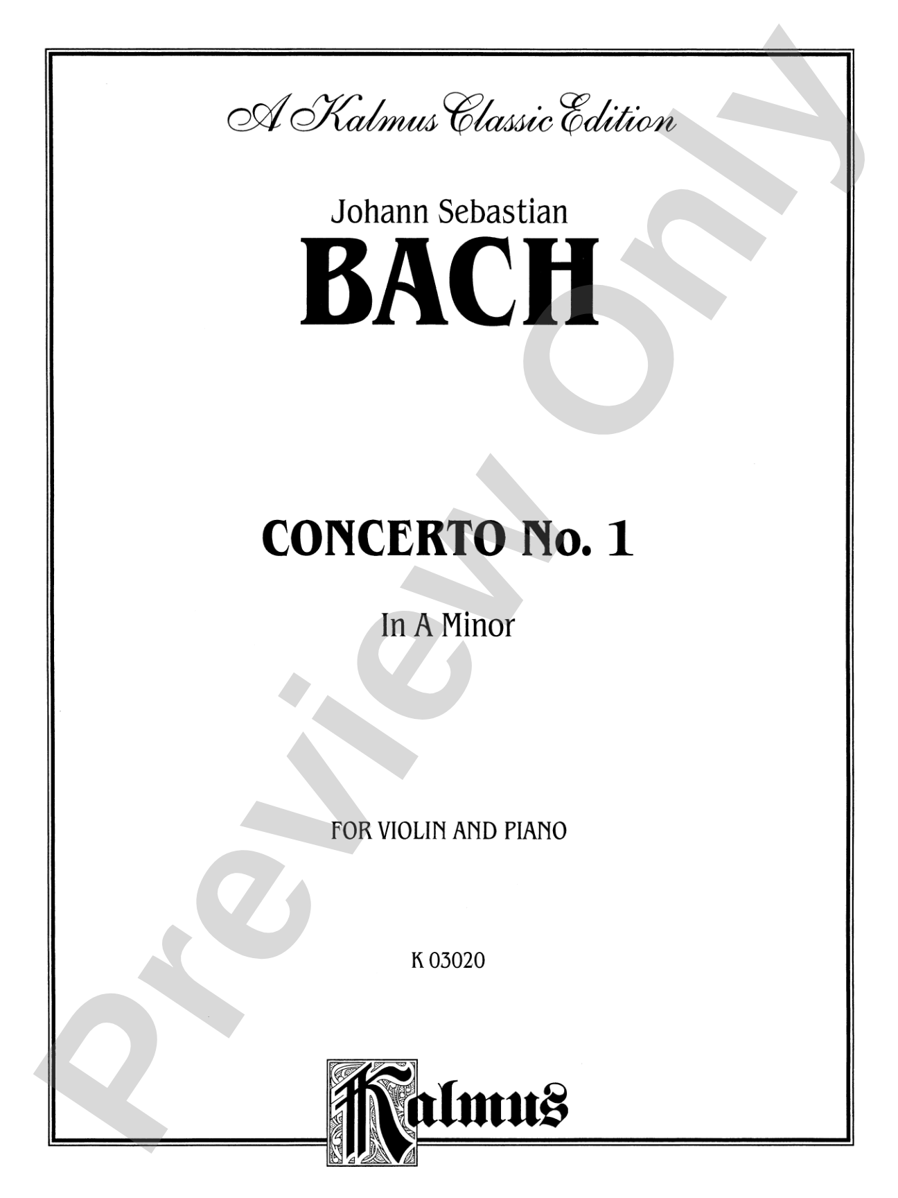 Bach: Violin Concerto in A Minor