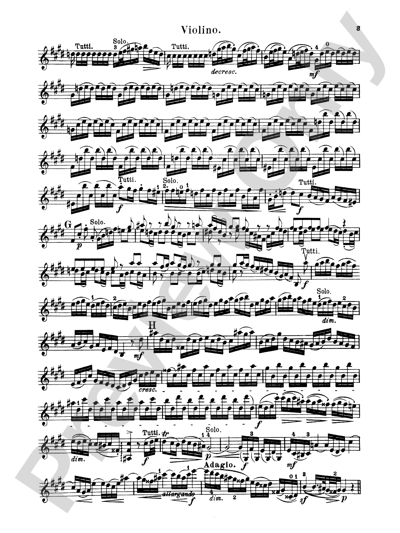 Bach: Violin Concerto No. 2 in E Major: Violin Book